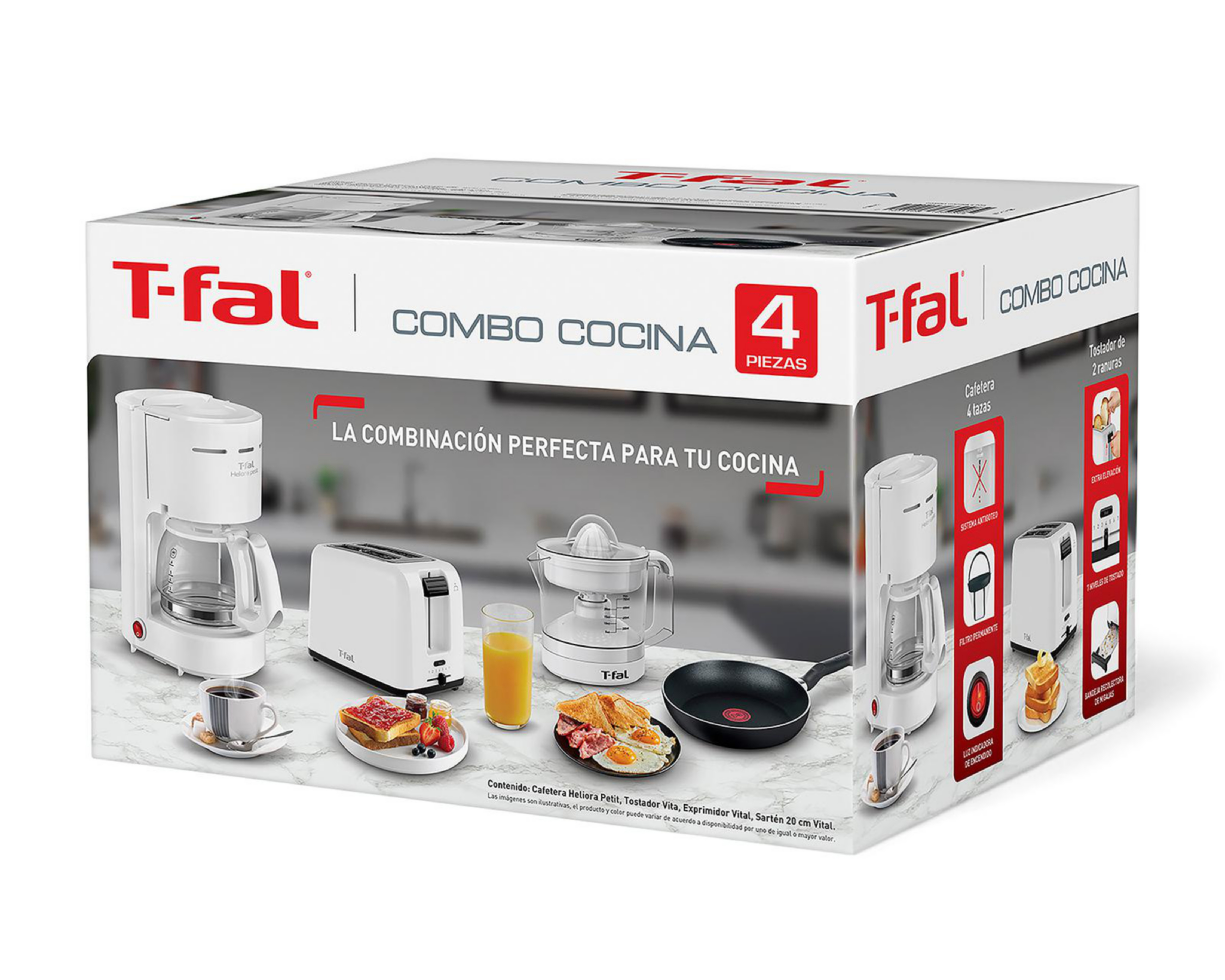 Foto 4 pulgar | Combo Cocina T-Fal TT1CM32MAMX VITAL 4 Piezas