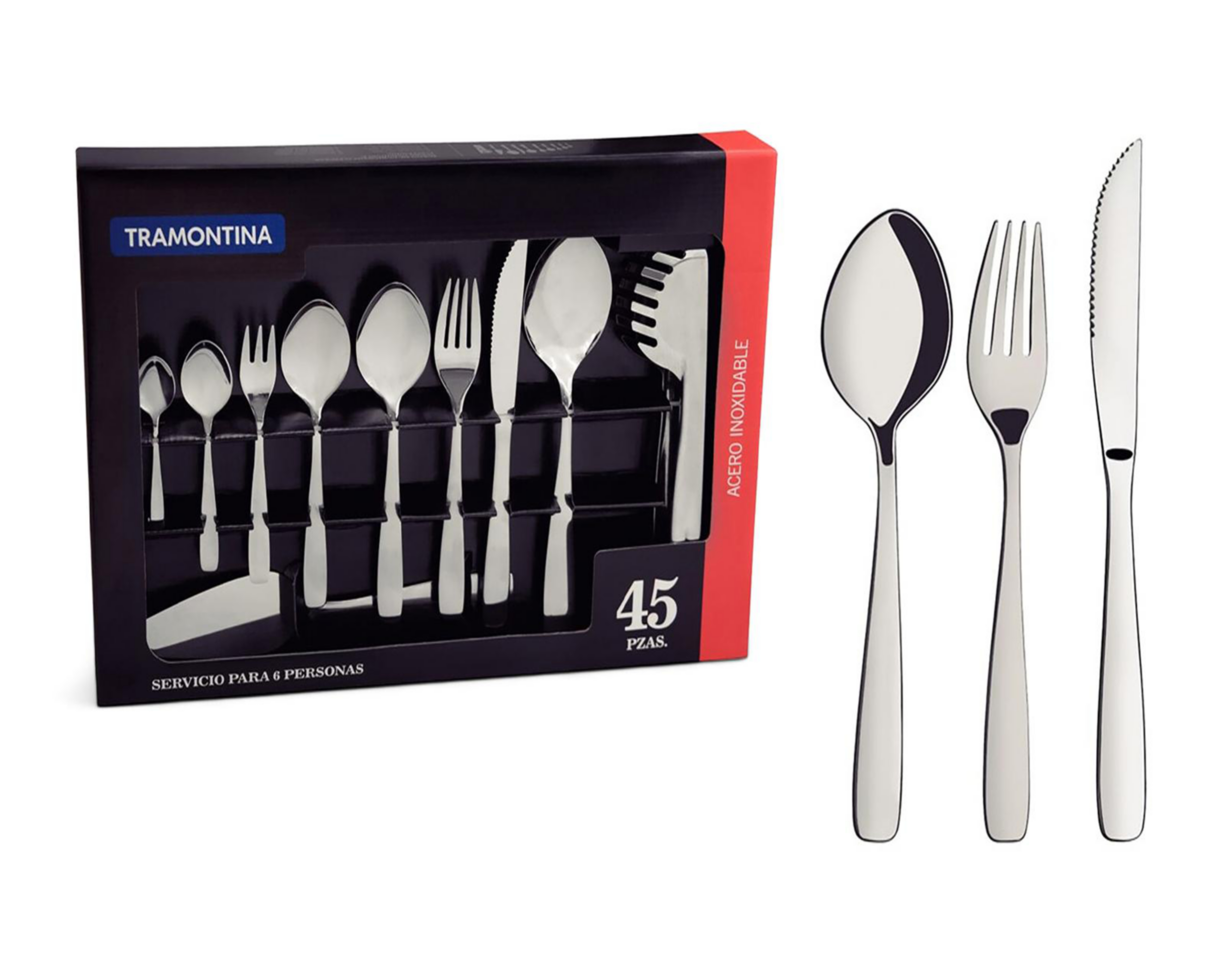 Juego de Cubiertos Tramontina 45 Piezas $949