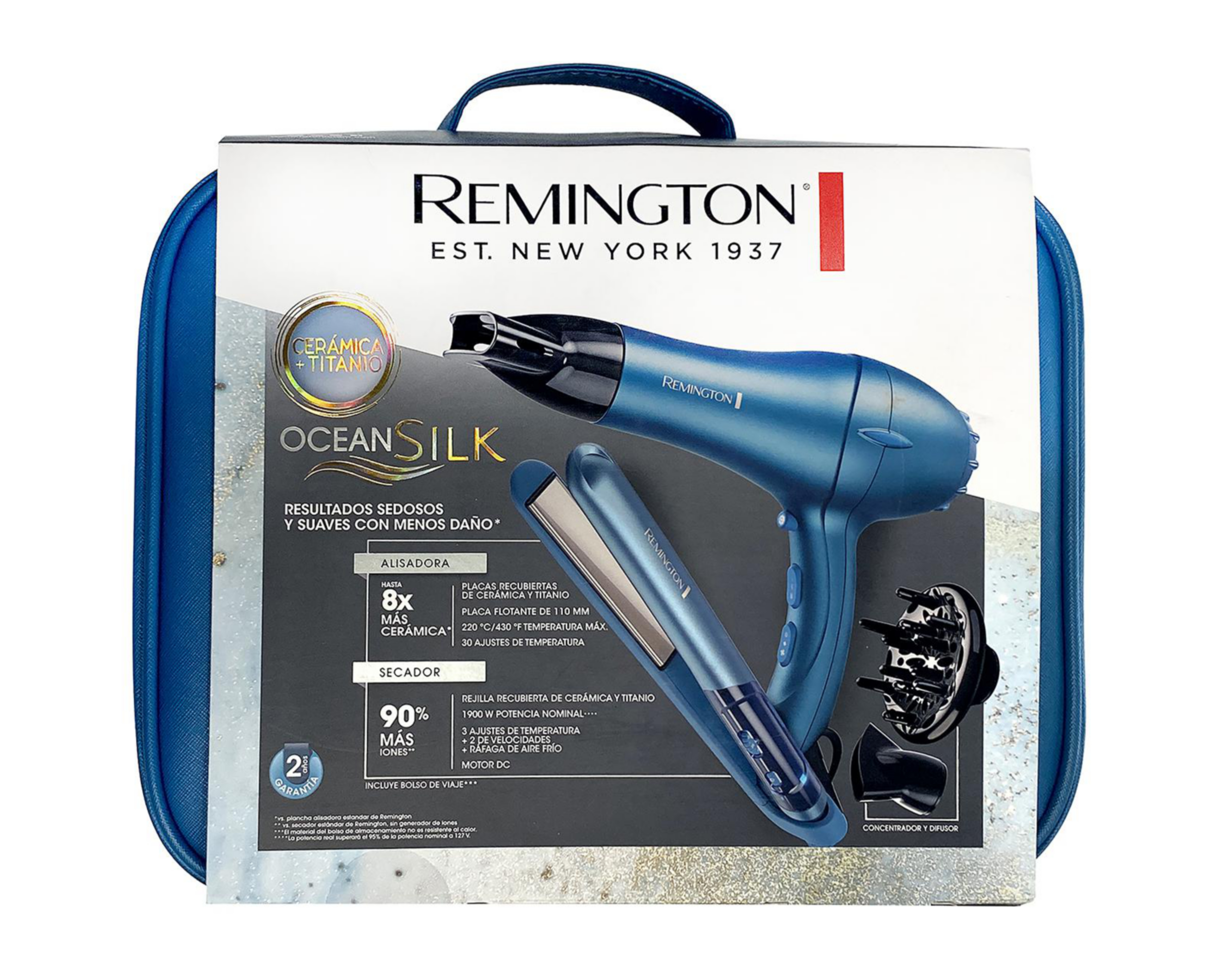 Foto 9 | Combo de Secadora y Alaciadora Remington Ocean Silk Titanio