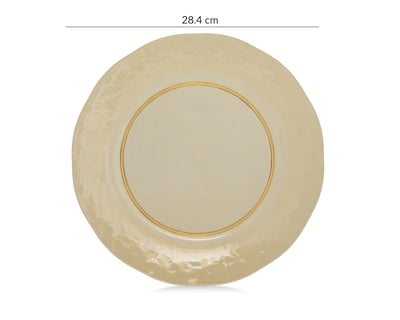 Foto 5 | Plato Plano de Plástico Beige 4 Piezas