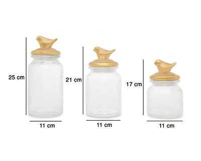 Foto 5 | Contenedor de Vidrio Starhaus 1280 ml 3 Piezas