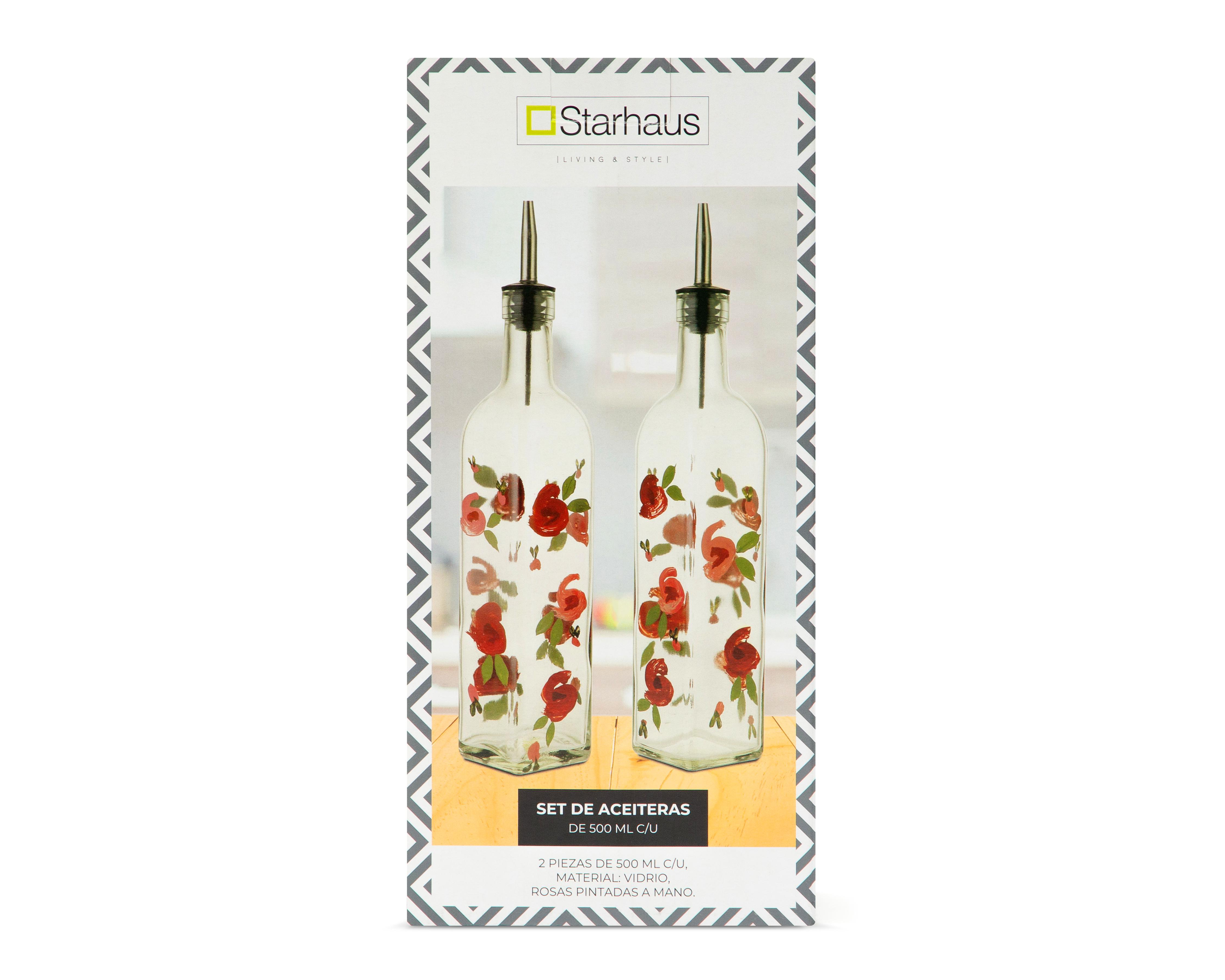 Foto 5 pulgar | Aceitera de Vidrio Starhaus 500 ml 2 Piezas