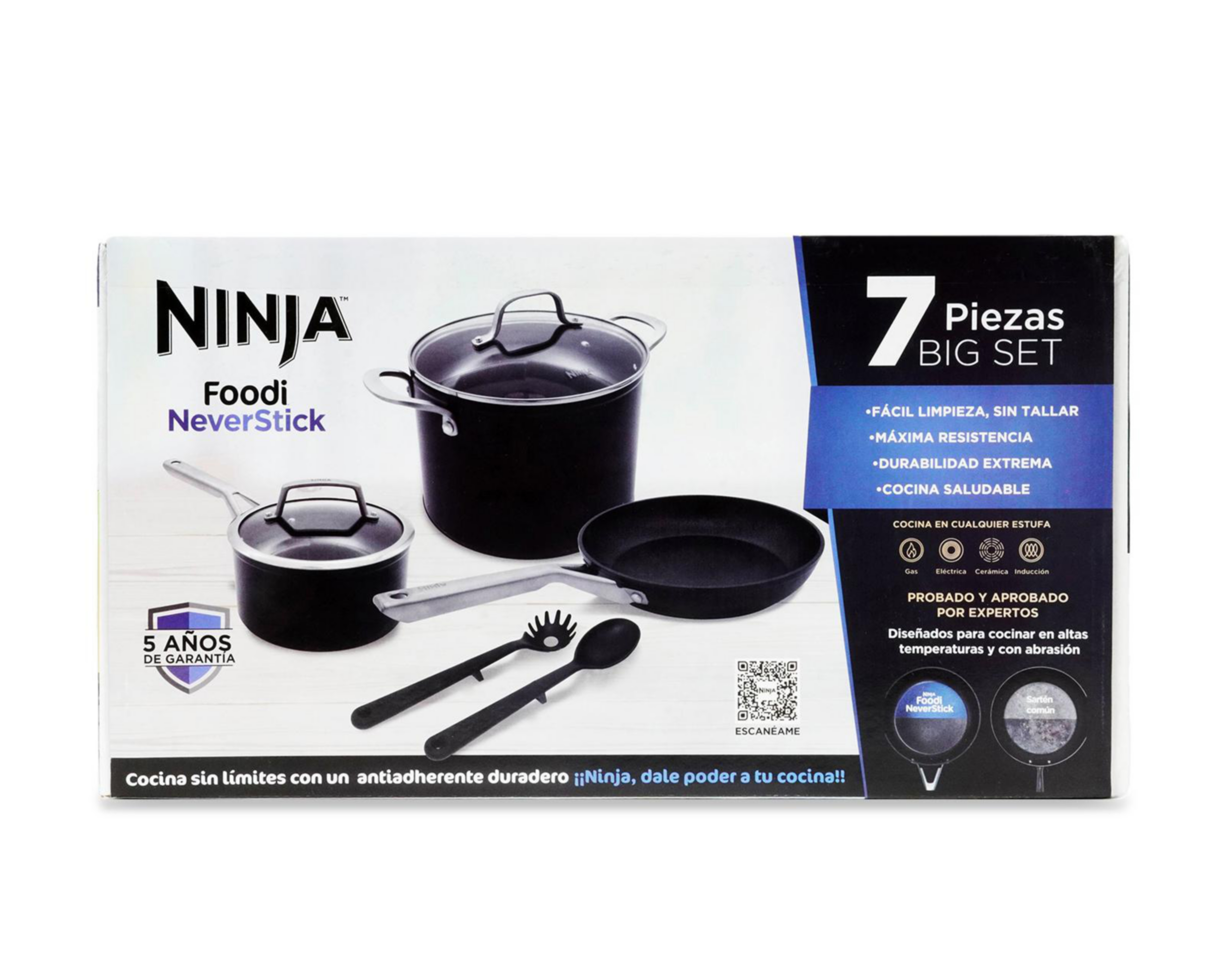 Foto 5 pulgar | Batería de Cocina Ninja Neverstick 7 Piezas de Aluminio