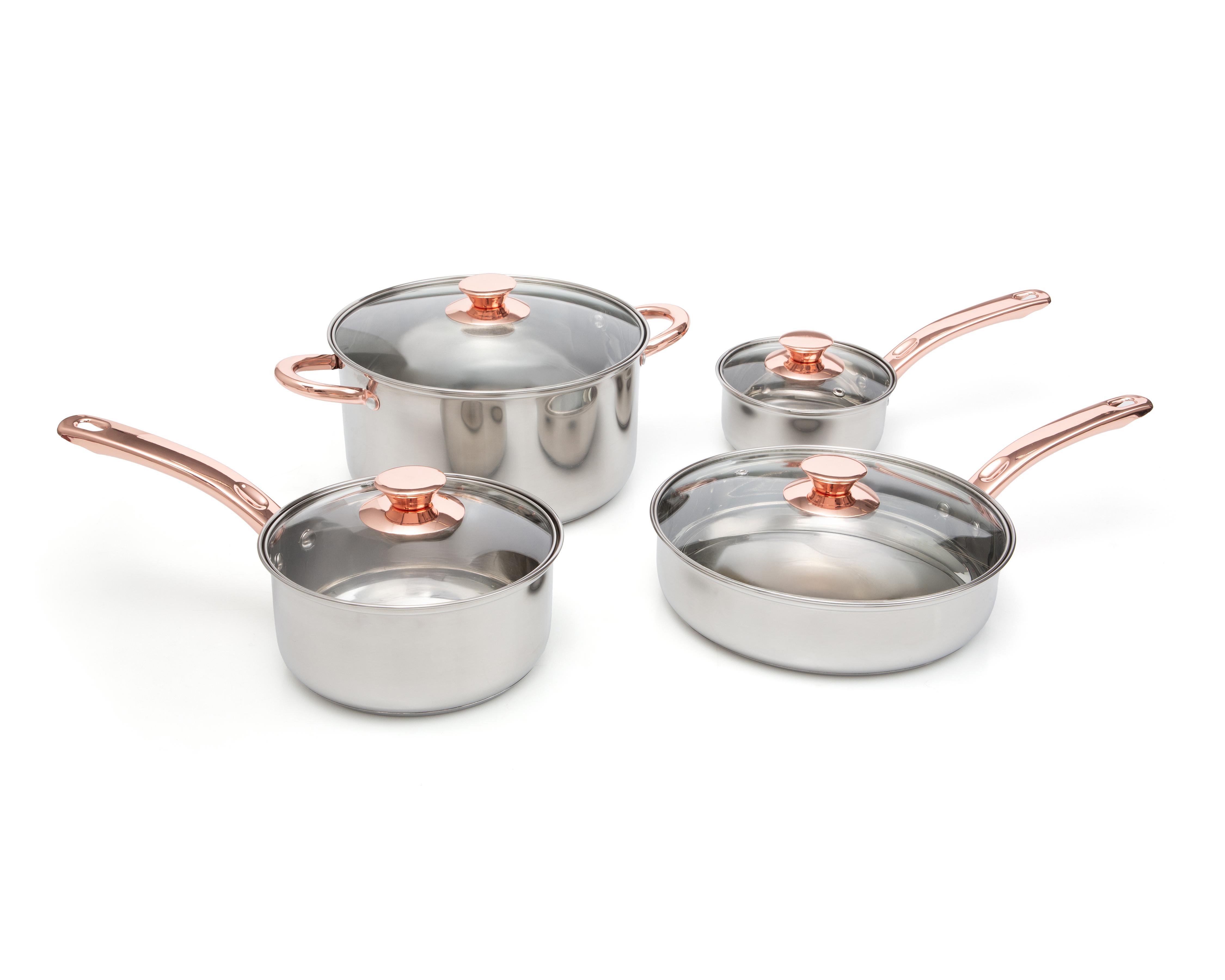 Batería de Cocina Gibson Home Ansonville 8 Piezas de Acero Inoxidable