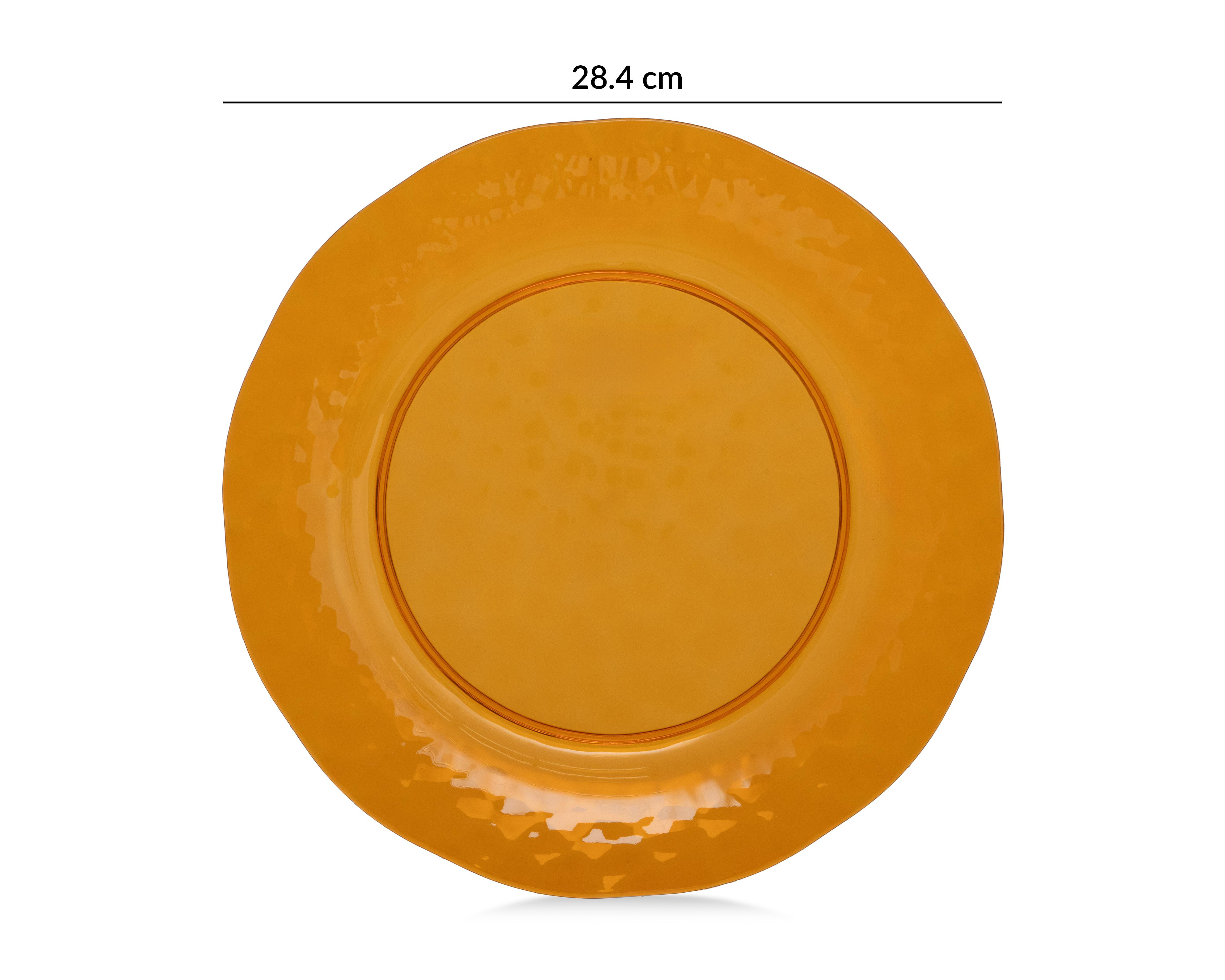 Foto 5 | Plato Plano de Plástico Anaranjado 4 Piezas