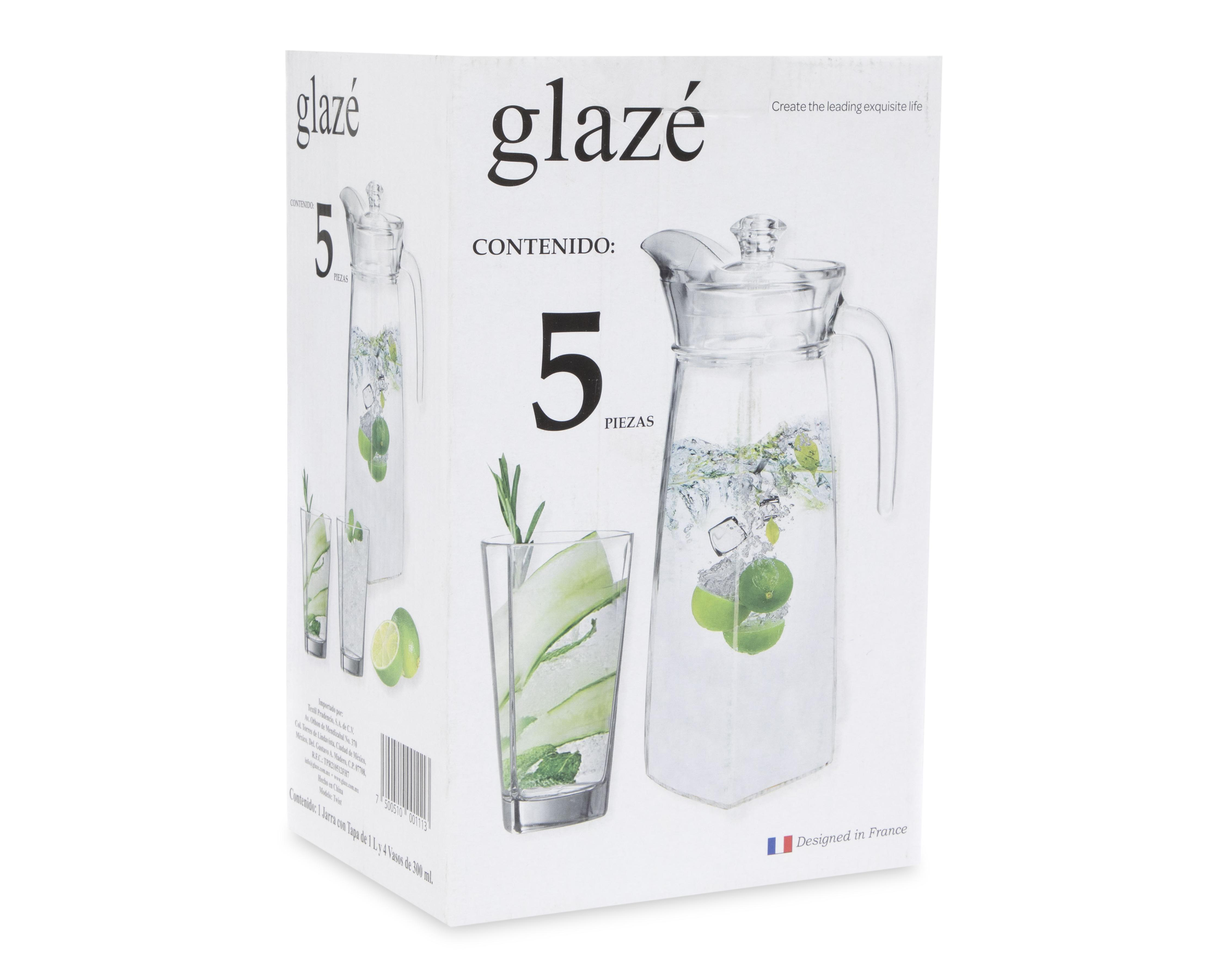 Foto 2 | Juego de Jarra y Vasos de Vidrio Glazé 5 Piezas