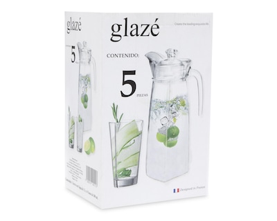Foto 2 | Juego de Jarra y Vasos de Vidrio Glazé 5 Piezas