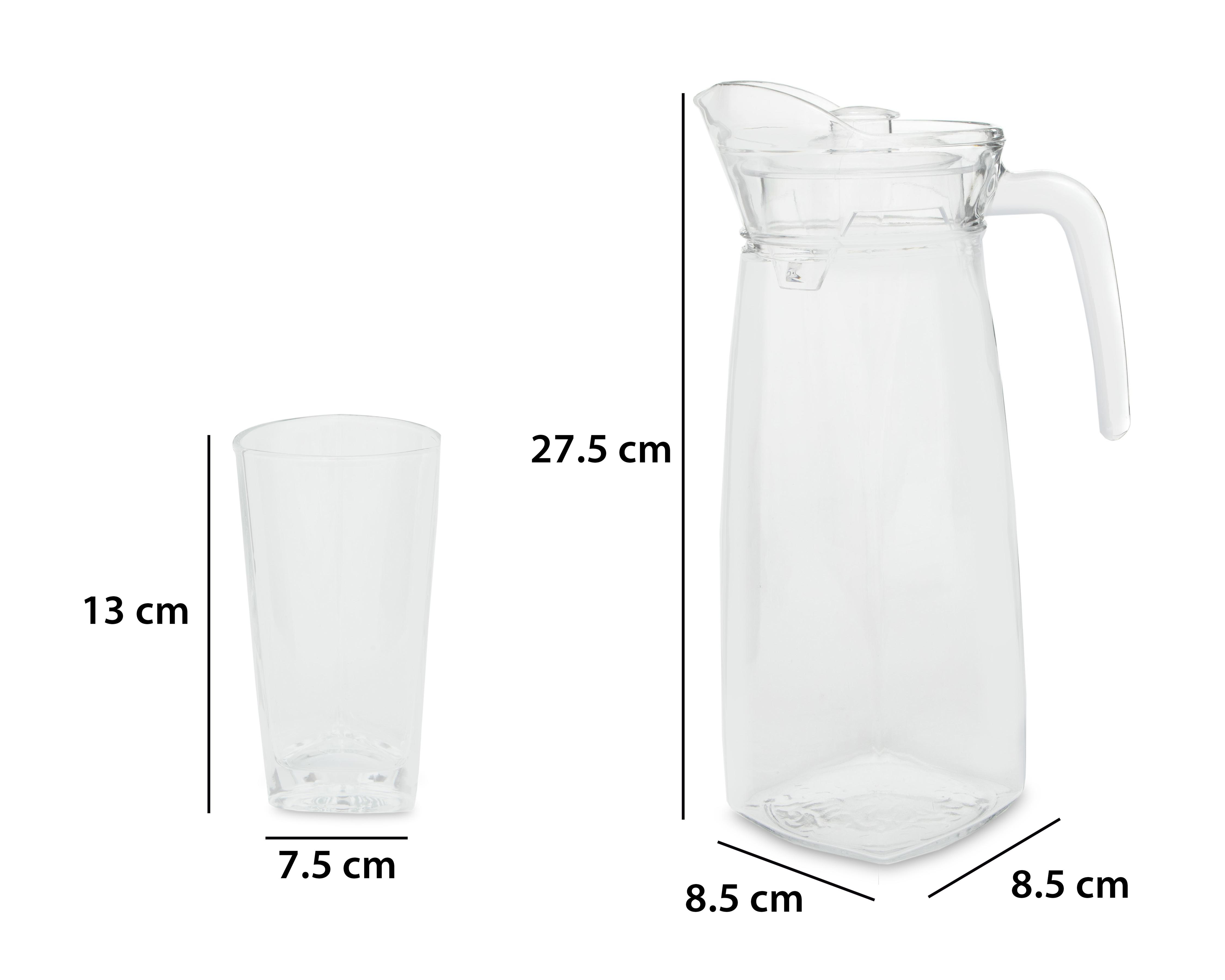 Foto 5 pulgar | Juego de Jarra y Vasos de Vidrio Glazé 5 Piezas