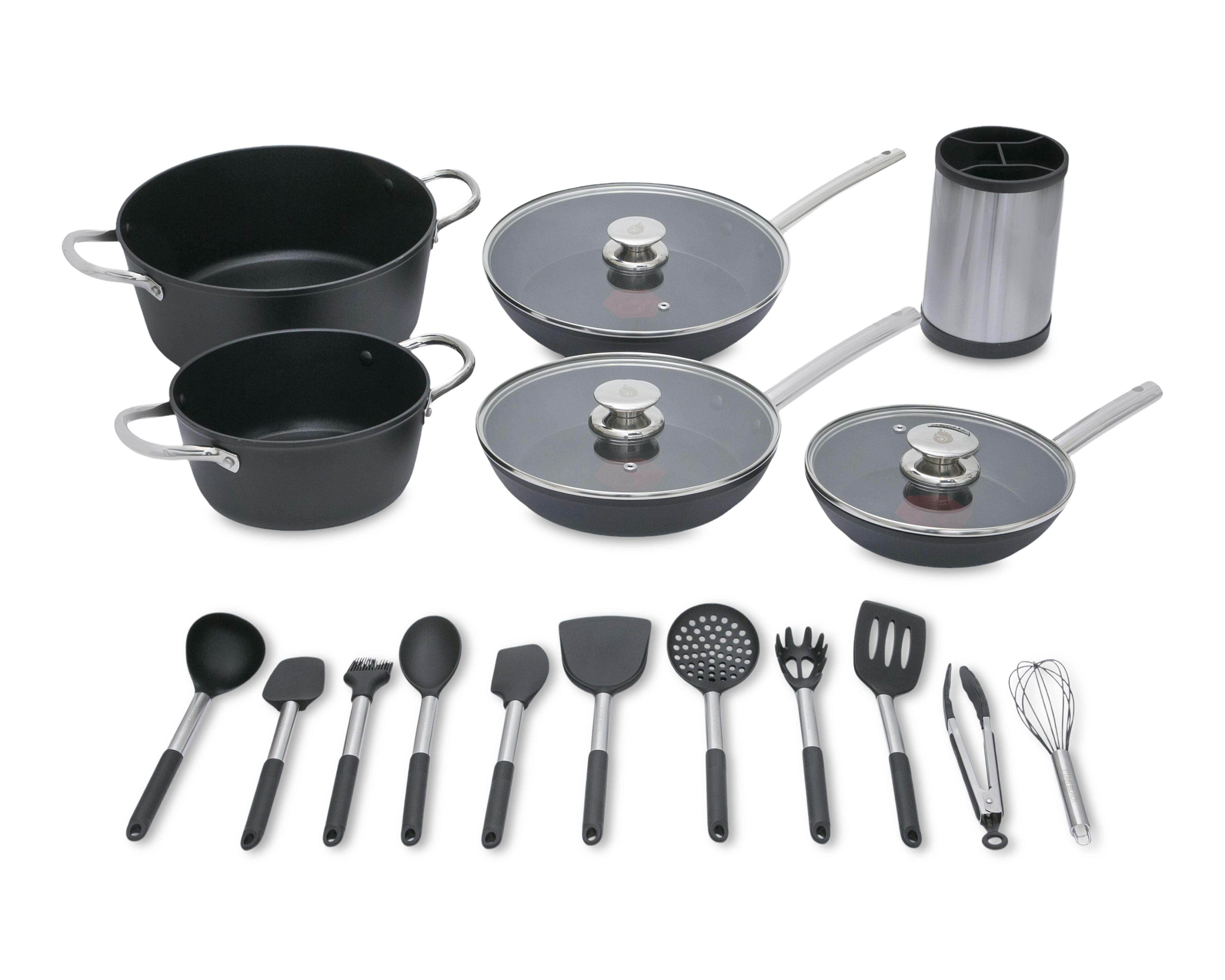 Batería de Cocina Titan Black Essential 20 Piezas de Aluminio