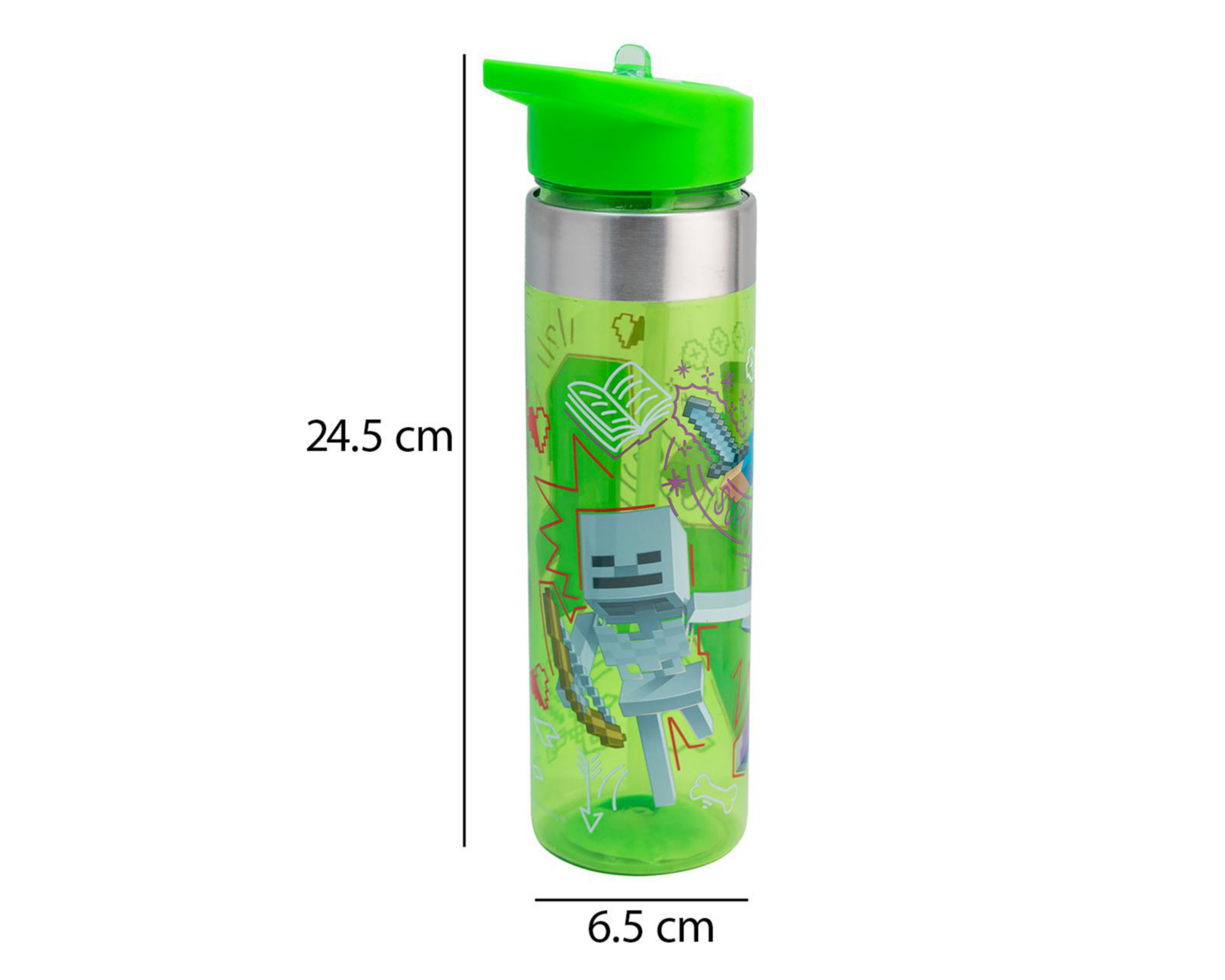 Foto 5 pulgar | Botella para Agua Minecfraft 650 ml