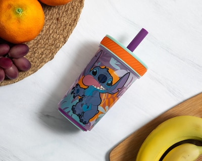 Foto 5 | Vaso con Popote de Plástico Stitch 370 ml