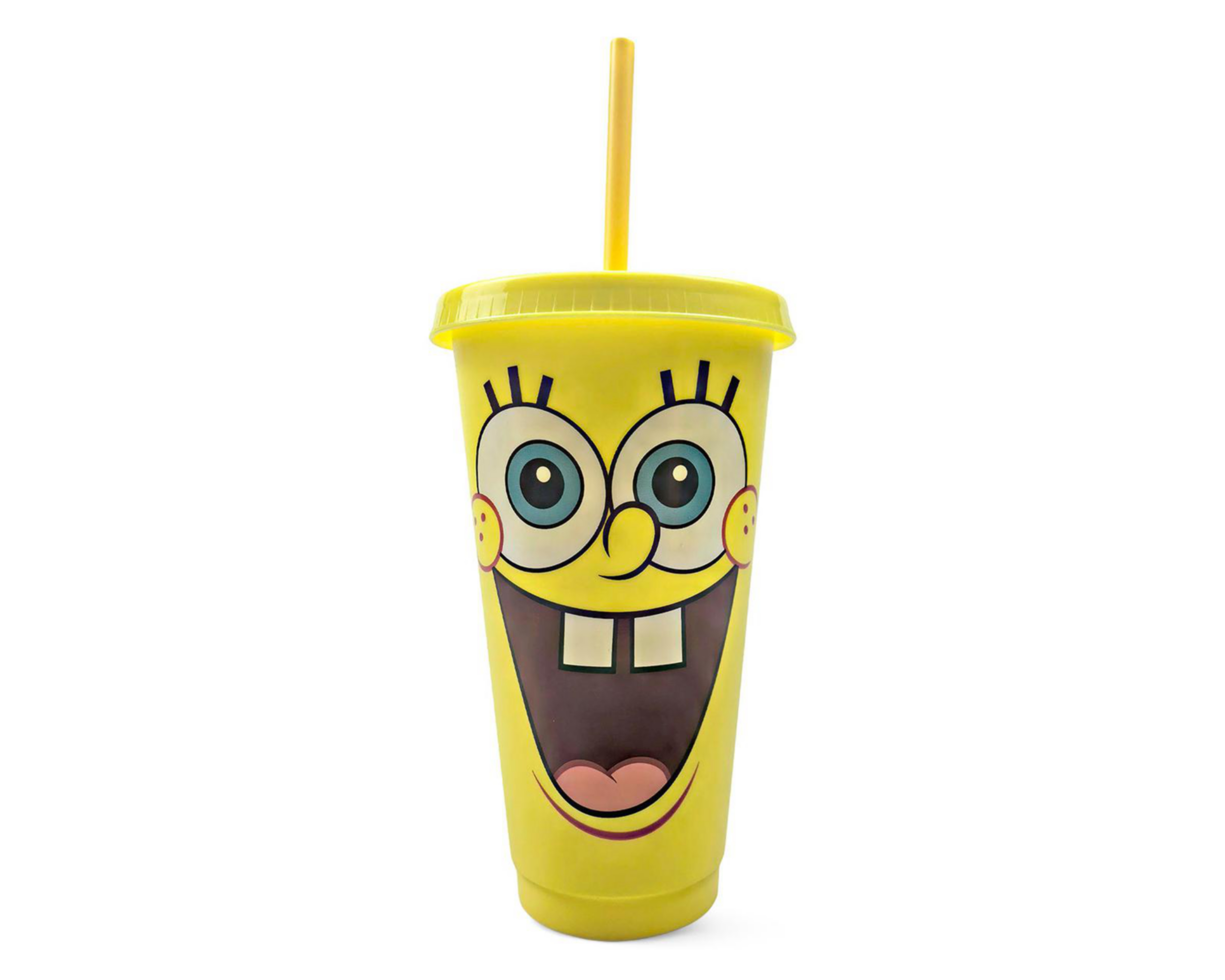 Foto 2 pulgar | Vaso con Popote de Plástico Bob Esponja 680 ml