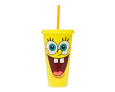 Foto 1 | Vaso con Popote de Plástico Bob Esponja 680 ml