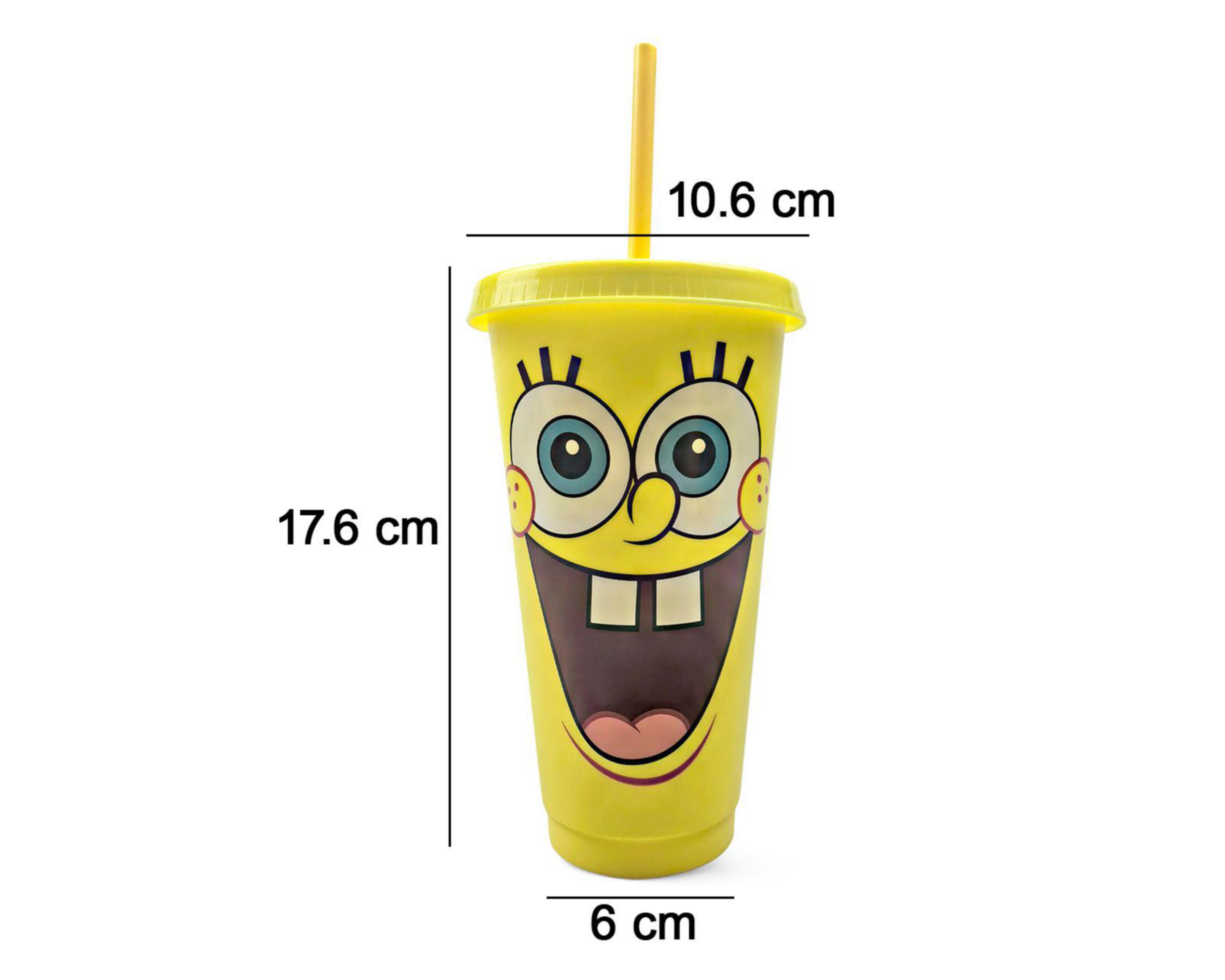 Foto 6 pulgar | Vaso con Popote de Plástico Bob Esponja 680 ml