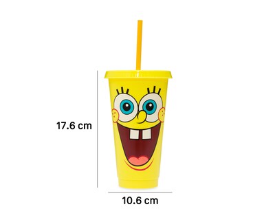 Foto 6 | Vaso con Popote de Plástico Bob Esponja 680 ml