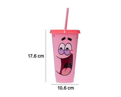 Foto 6 | Vaso con Popote de Plástico Patricio Estrella 680 ml