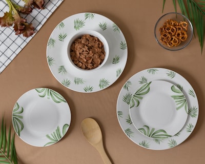 Foto 1 | Vajilla de Porcelana Blanca para 4 Personas 12 Piezas