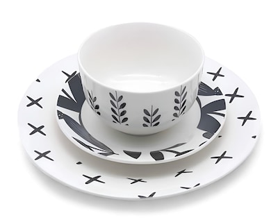 Foto 3 | Vajilla de Porcelana Blanca para 4 Personas 12 Piezas