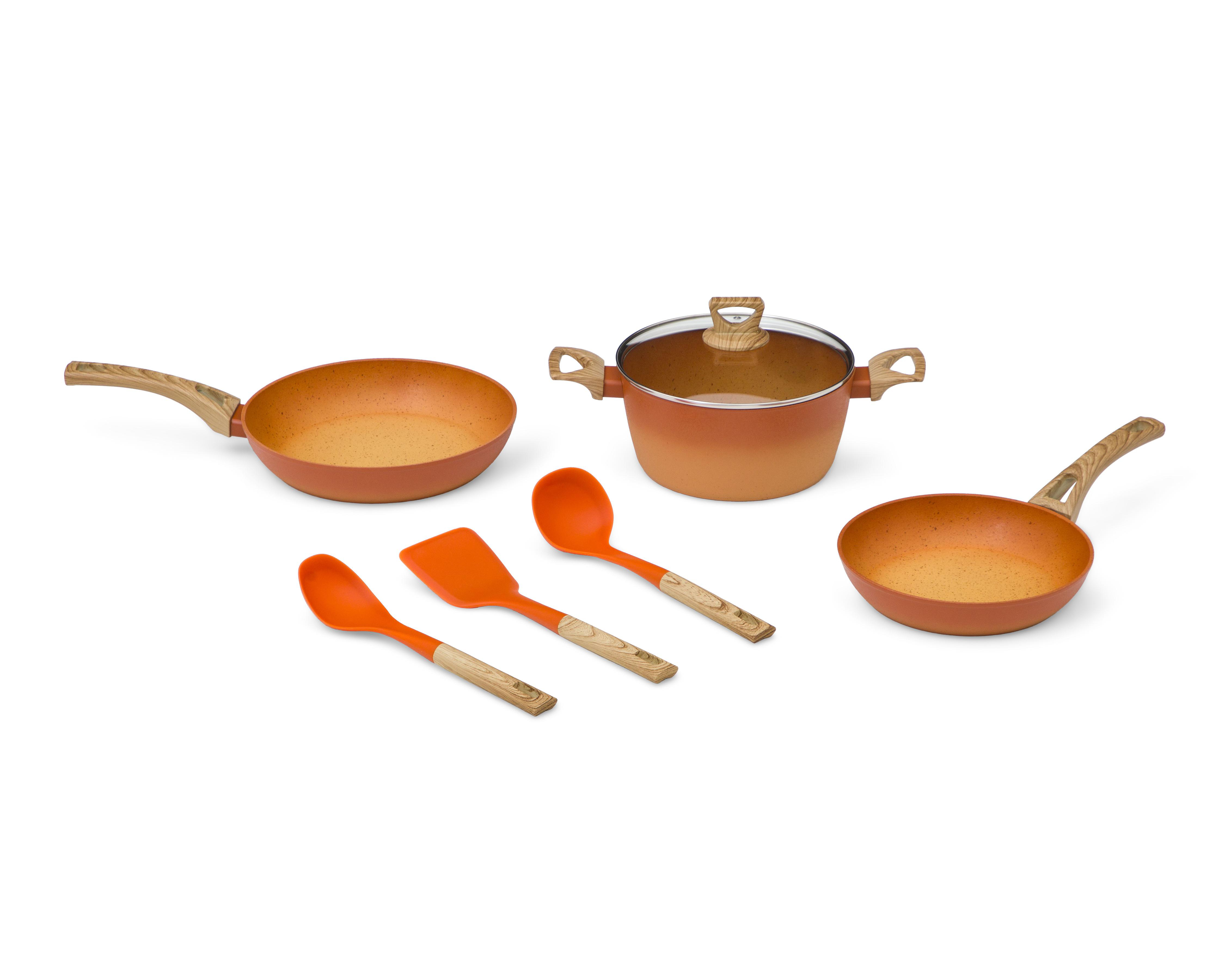 Batería de Cocina Sofía Terracook 7 Piezas con Asas de Baquelita