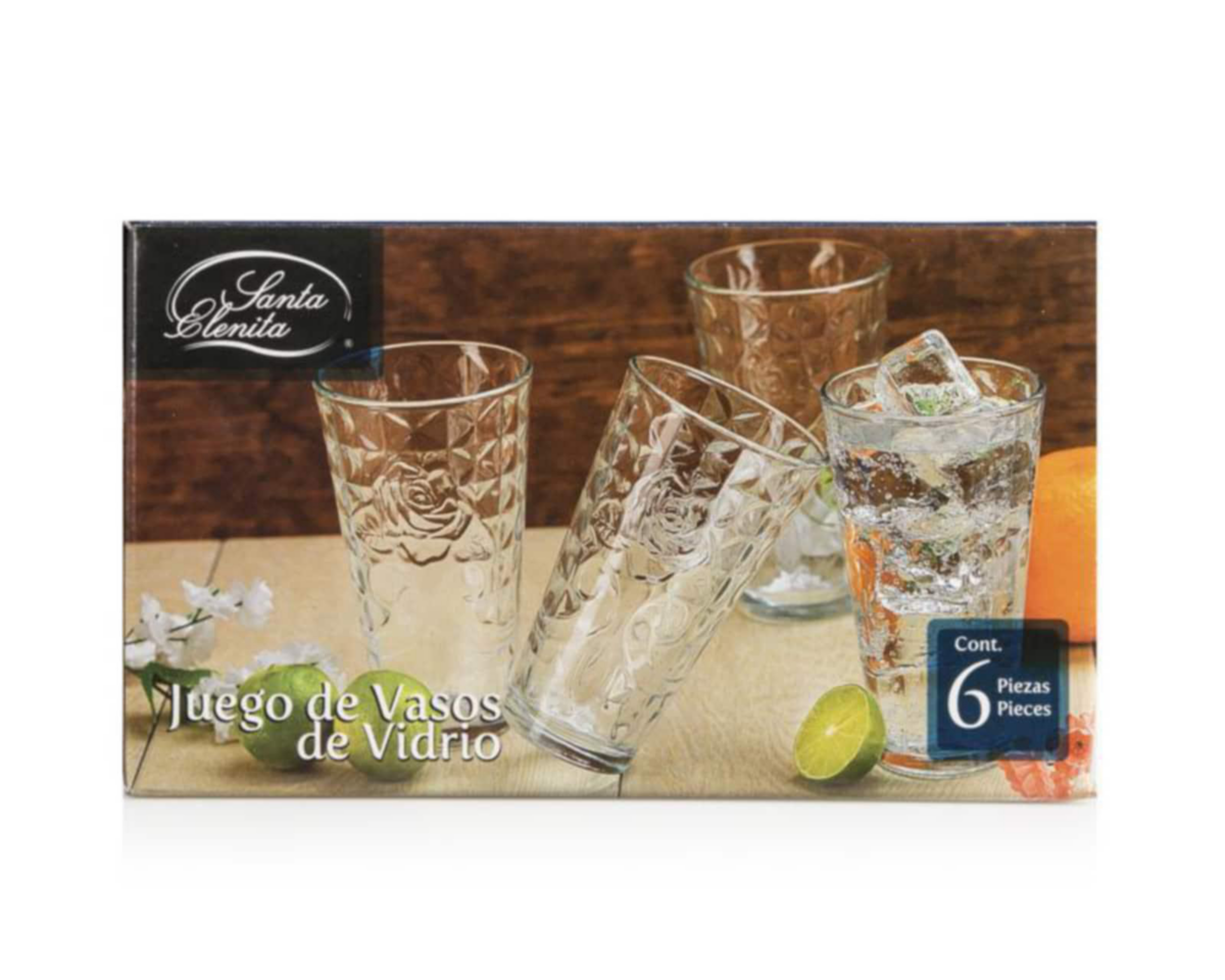 Foto 4 pulgar | Juego de Vasos de Vidrio Santa Elenita