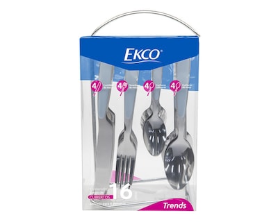 Foto 3 | Juego de Cubiertos Ekco de Acero Inoxidable 16 Piezas