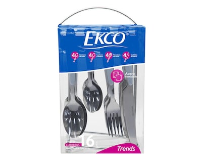 Foto 4 | Juego de Cubiertos Ekco de Acero Inoxidable 16 Piezas