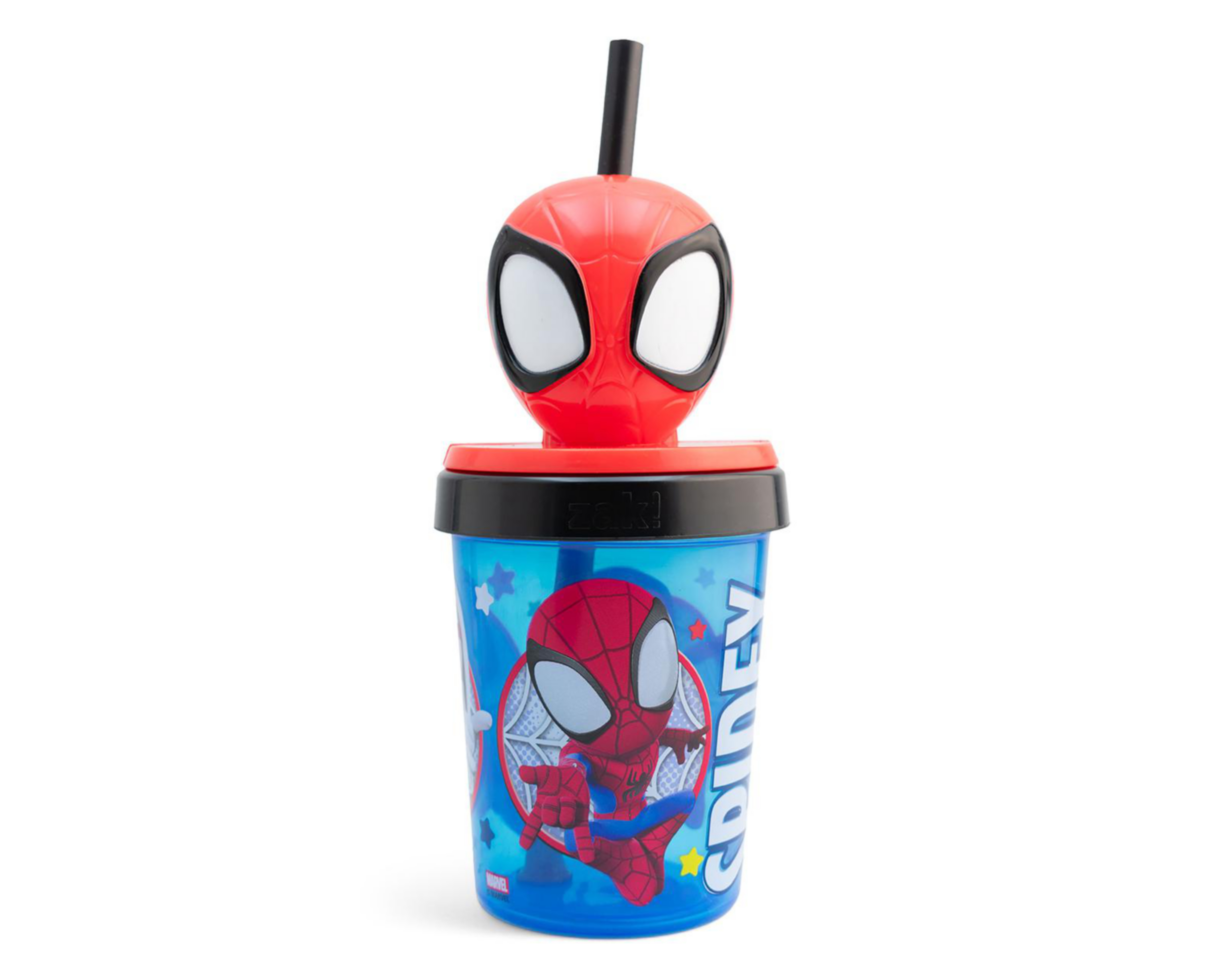 Foto 2 pulgar | Vaso con Popote de Plástico Spidey 384 ml