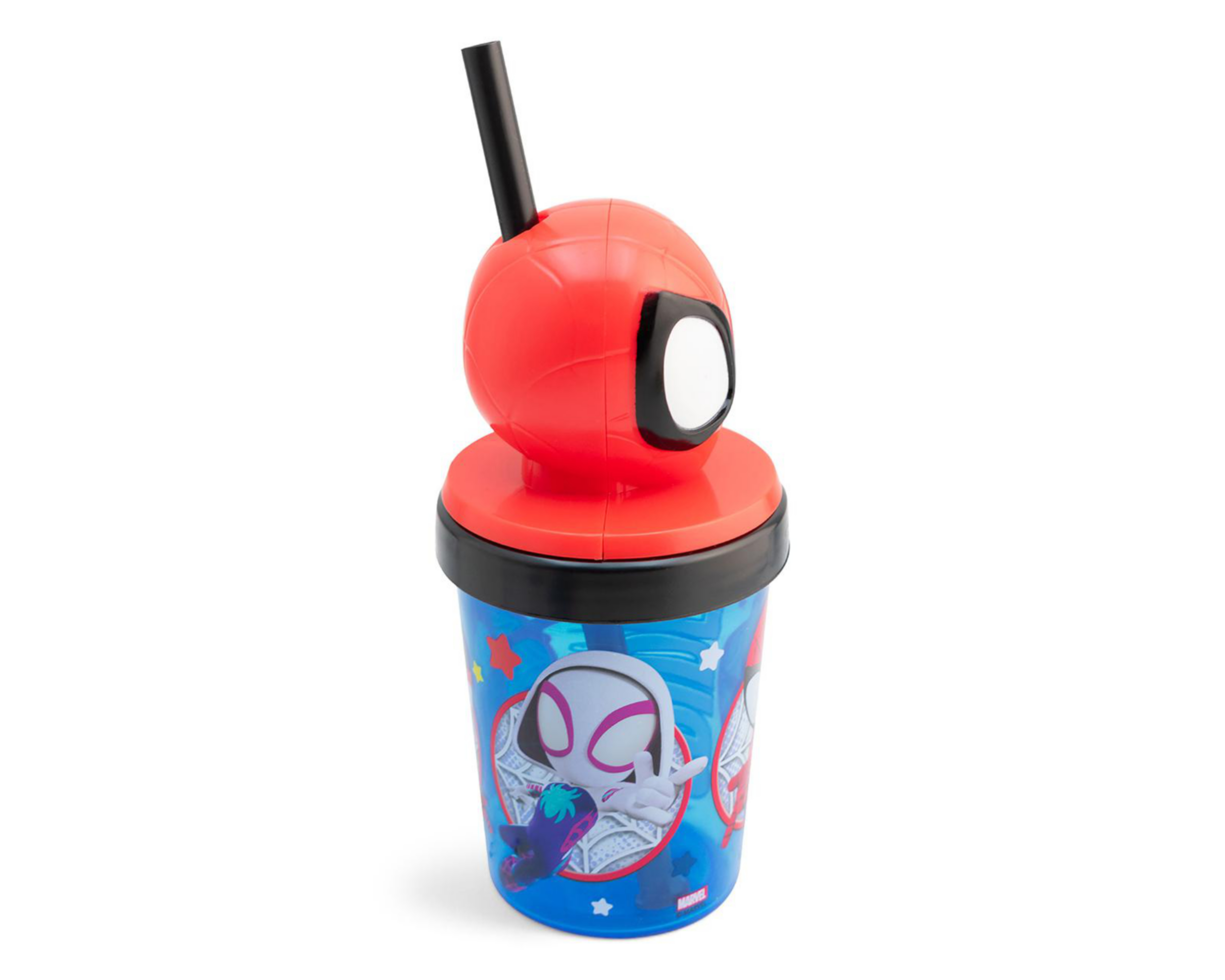 Foto 4 pulgar | Vaso con Popote de Plástico Spidey 384 ml