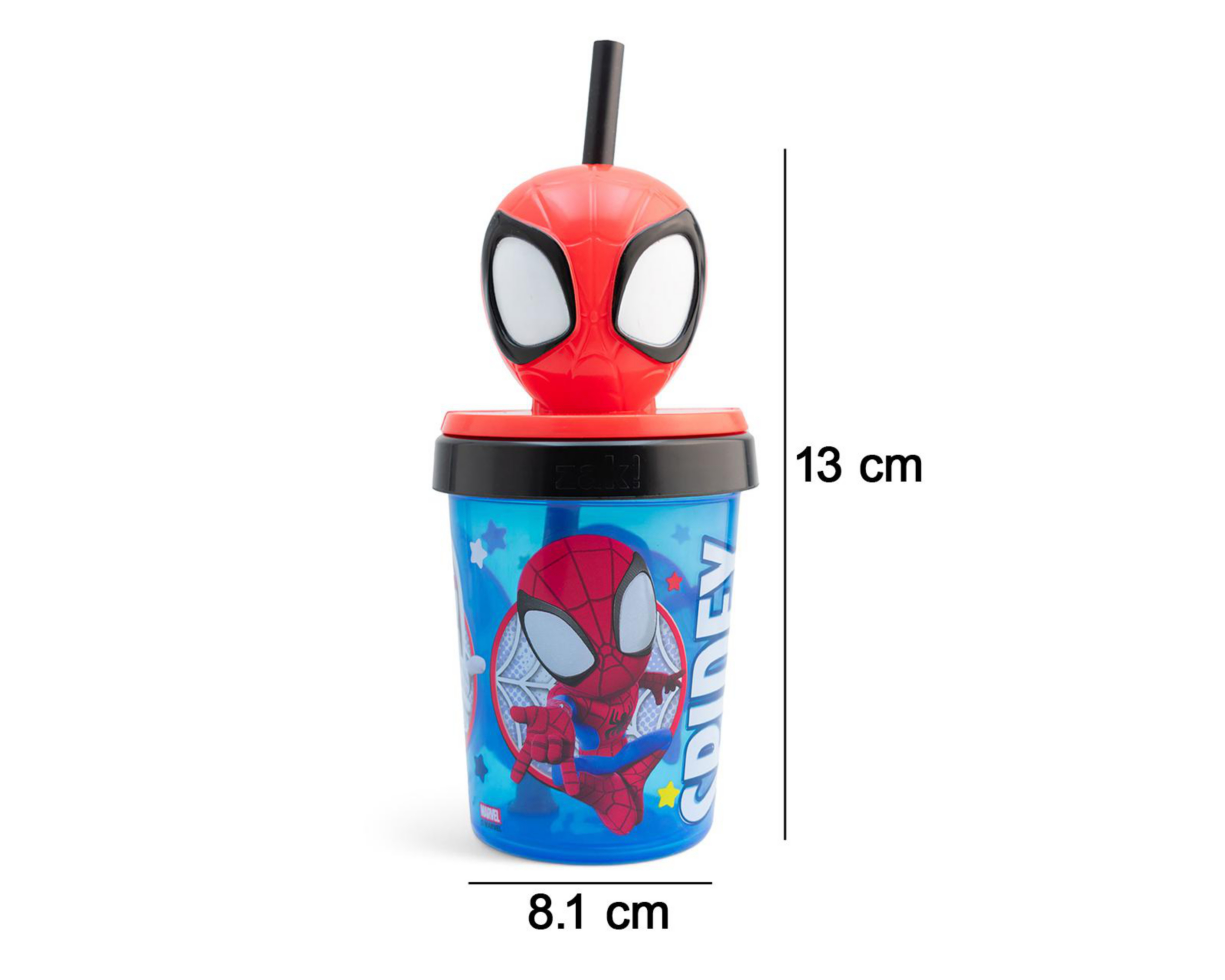 Foto 6 pulgar | Vaso con Popote de Plástico Spidey 384 ml