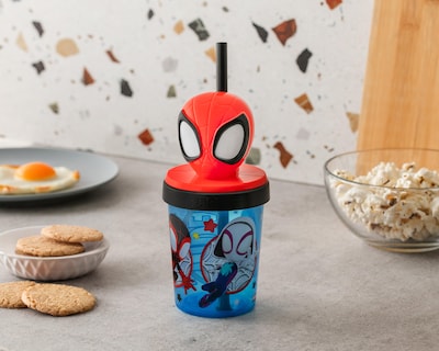 Foto 5 | Vaso con Popote de Plástico Spidey 384 ml