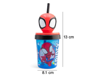 Foto 6 | Vaso con Popote de Plástico Spidey 384 ml