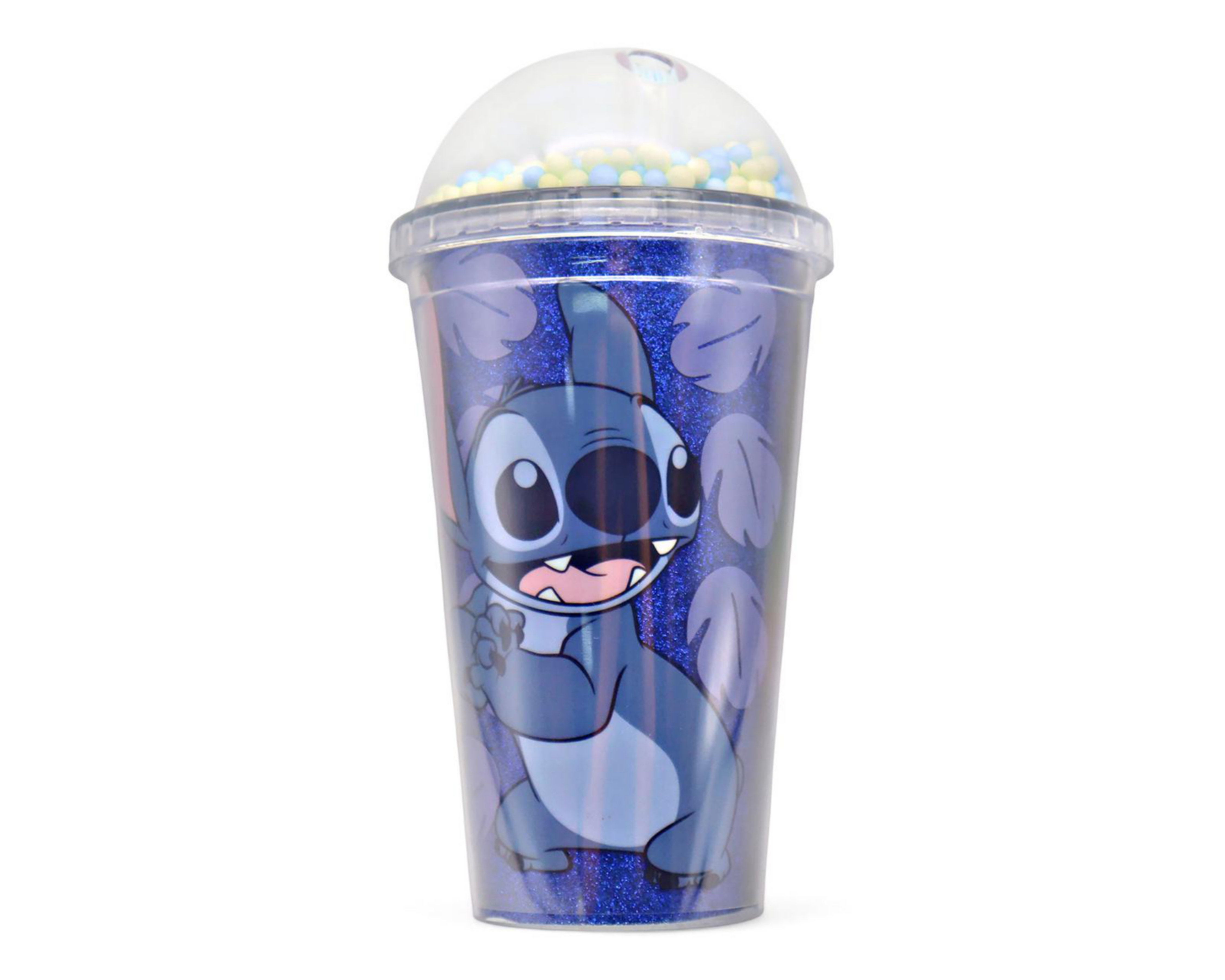 Vaso con Tapadera de Plástico Fun Kids Stitch 480 ml