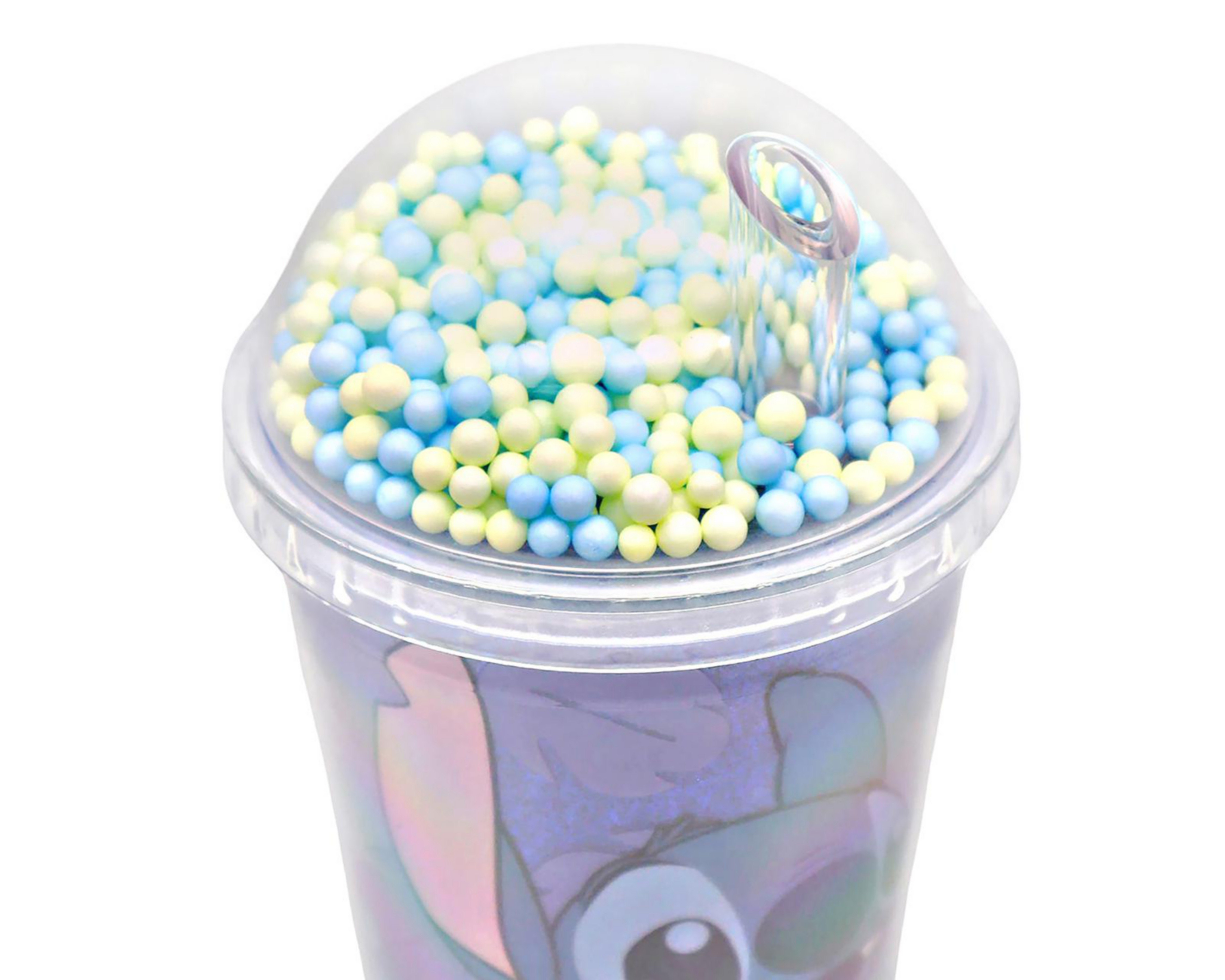 Foto 5 pulgar | Vaso con Tapadera de Plástico Fun Kids Stitch 480 ml