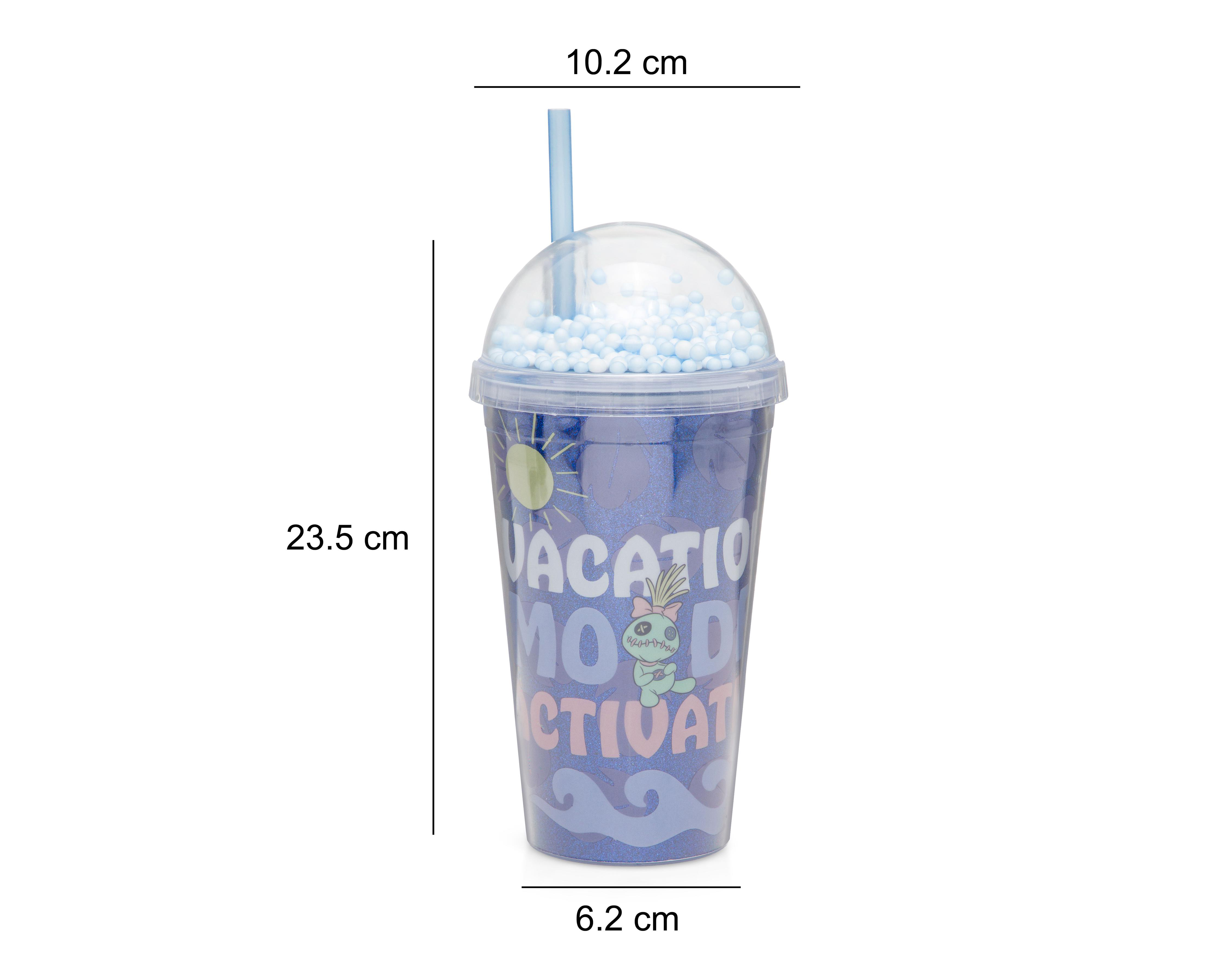 Foto 7 pulgar | Vaso con Tapadera de Plástico Fun Kids Stitch 480 ml