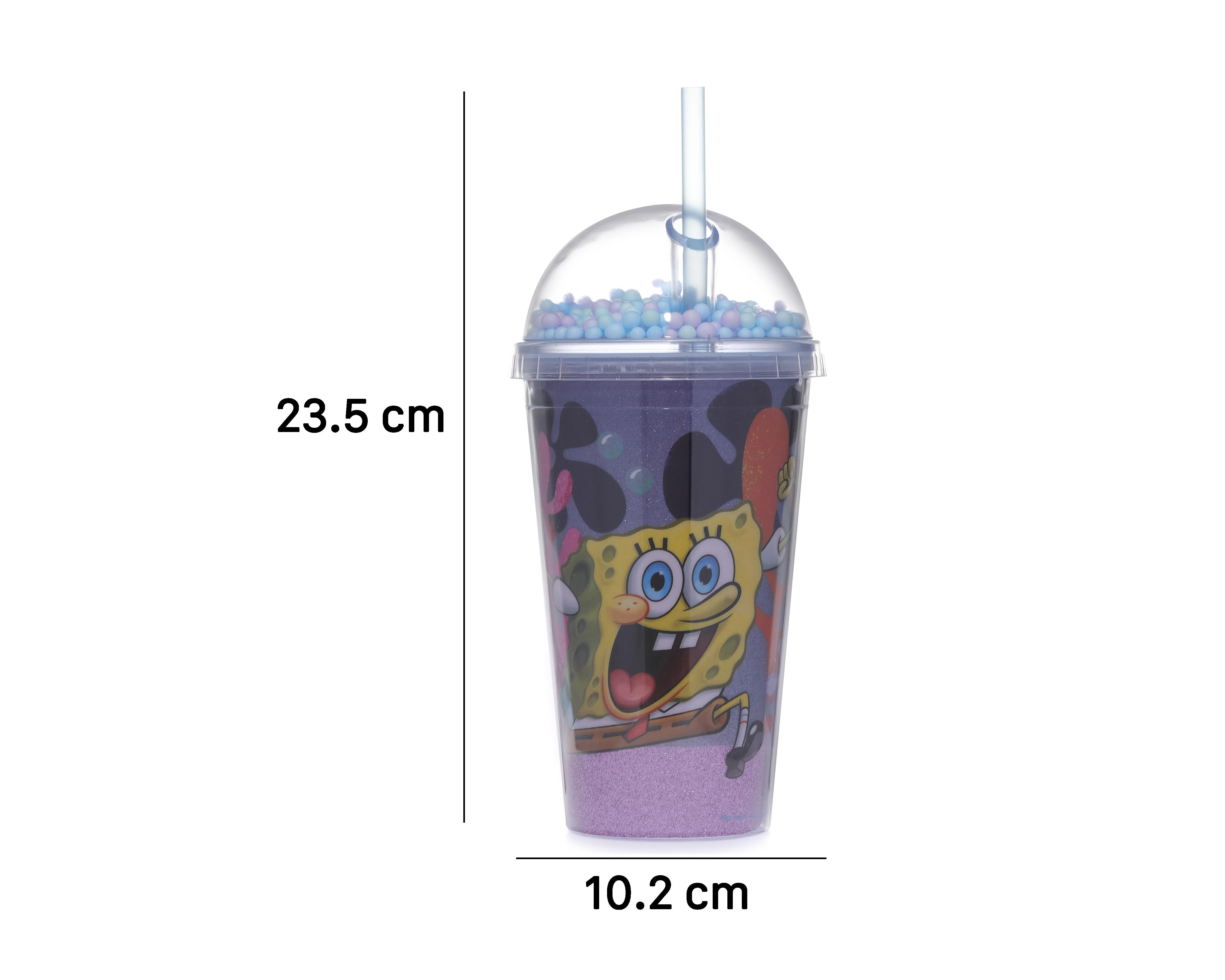 Foto 8 pulgar | Vaso con Tapadera de Plástico Fun Kids Bob Esponja 480 ml