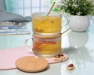 Foto 1 | Taza de Vidrio Vittori 450 ml 2 Piezas