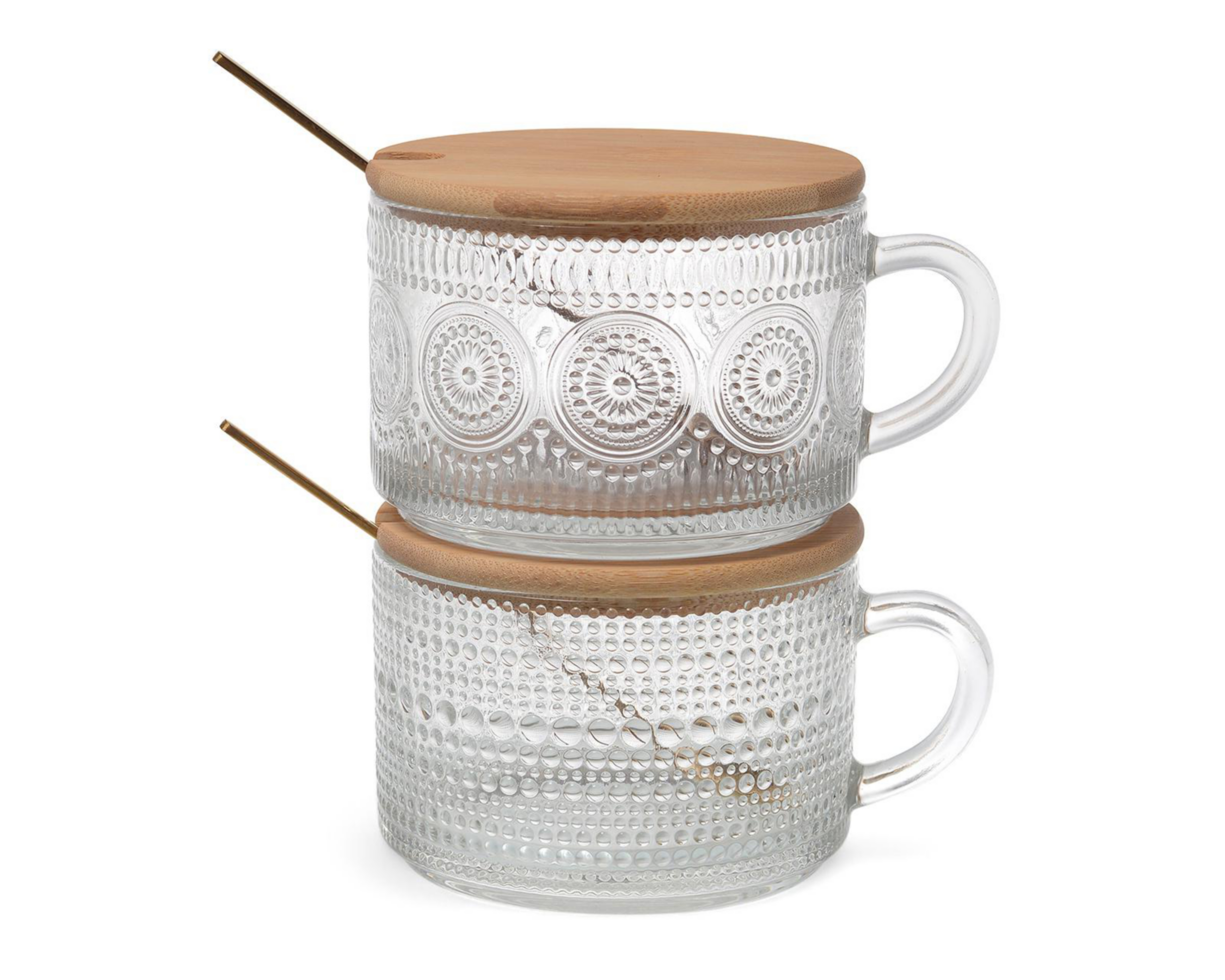 Foto 2 | Taza de Vidrio Vittori 450 ml 2 Piezas