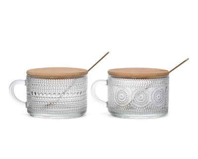 Foto 3 | Taza de Vidrio Vittori 450 ml 2 Piezas