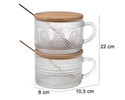 Foto 5 | Taza de Vidrio Vittori 450 ml 2 Piezas