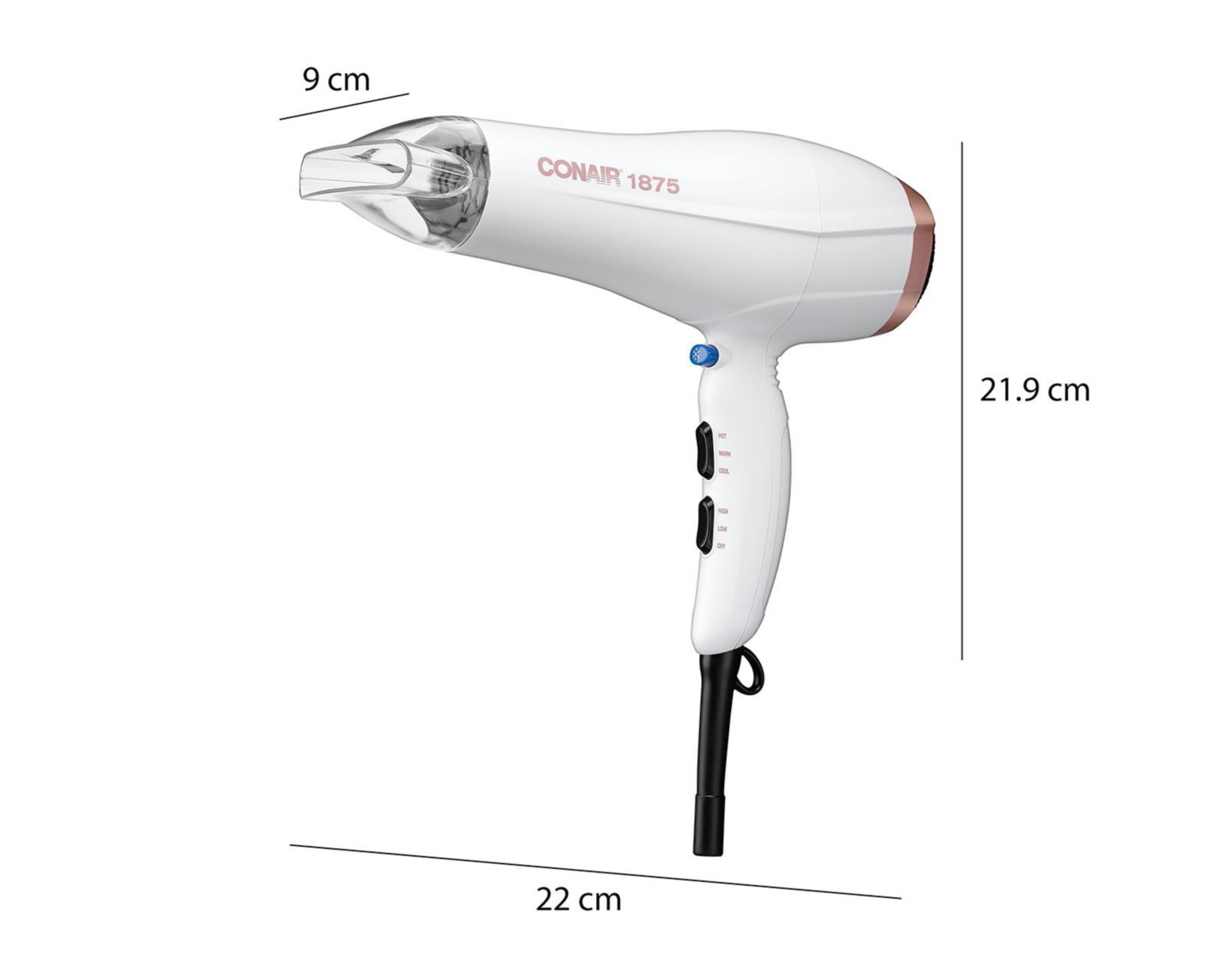 Foto 7 pulgar | Secadora de Cabello Conair 565DCNC Tecnología Doble Cerámica
