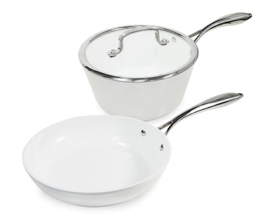 Foto 1 | Sartén y Olla Westinghouse Cerámica Blanca 3 Piezas Antiadherente