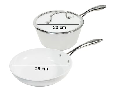 Foto 7 | Sartén y Olla Westinghouse Cerámica Blanca 3 Piezas Antiadherente