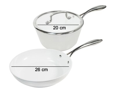 Foto 8 | Sartén y Olla Westinghouse Cerámica Blanca 3 Piezas Antiadherente