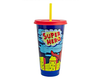 Foto 2 | Vaso con Popote de Plástico Fun Kids 680 ml