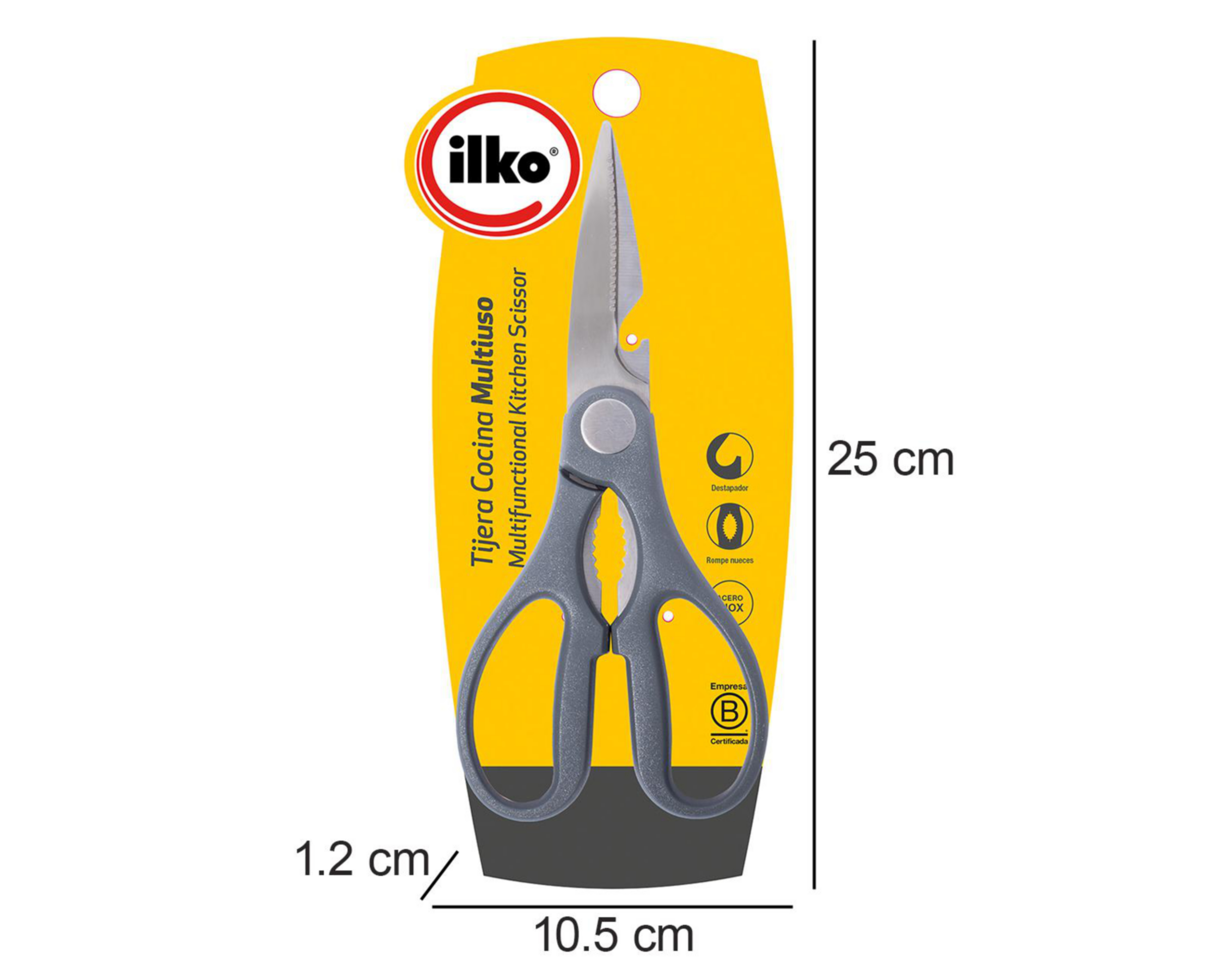 Foto 5 pulgar | Tijeras para Cocina de Acero Inoxidable Ilko