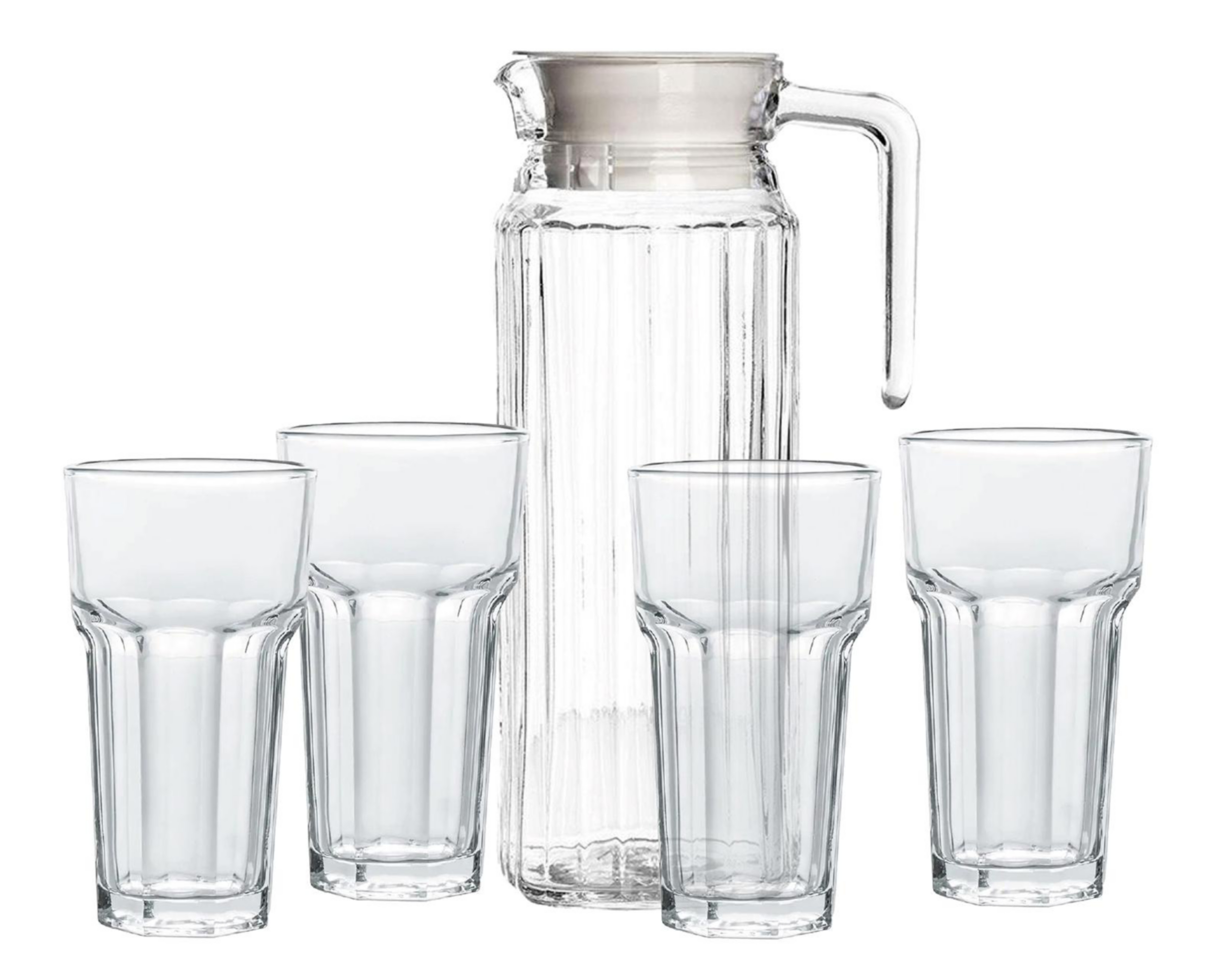 Juego de Jarra y Vasos de Vidrio Glazé 5 Piezas