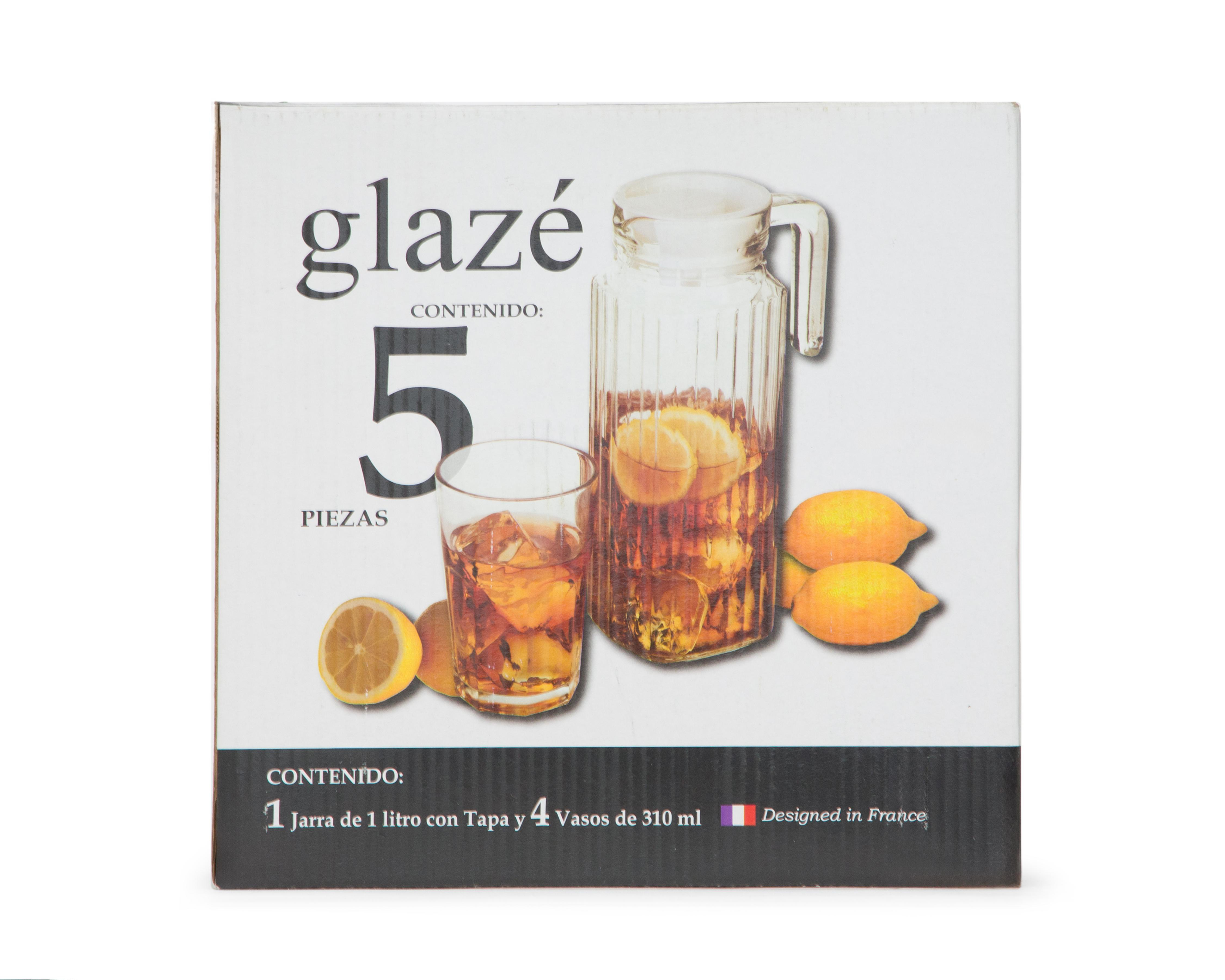 Foto 4 | Juego de Jarra y Vasos de Vidrio Glazé 5 Piezas