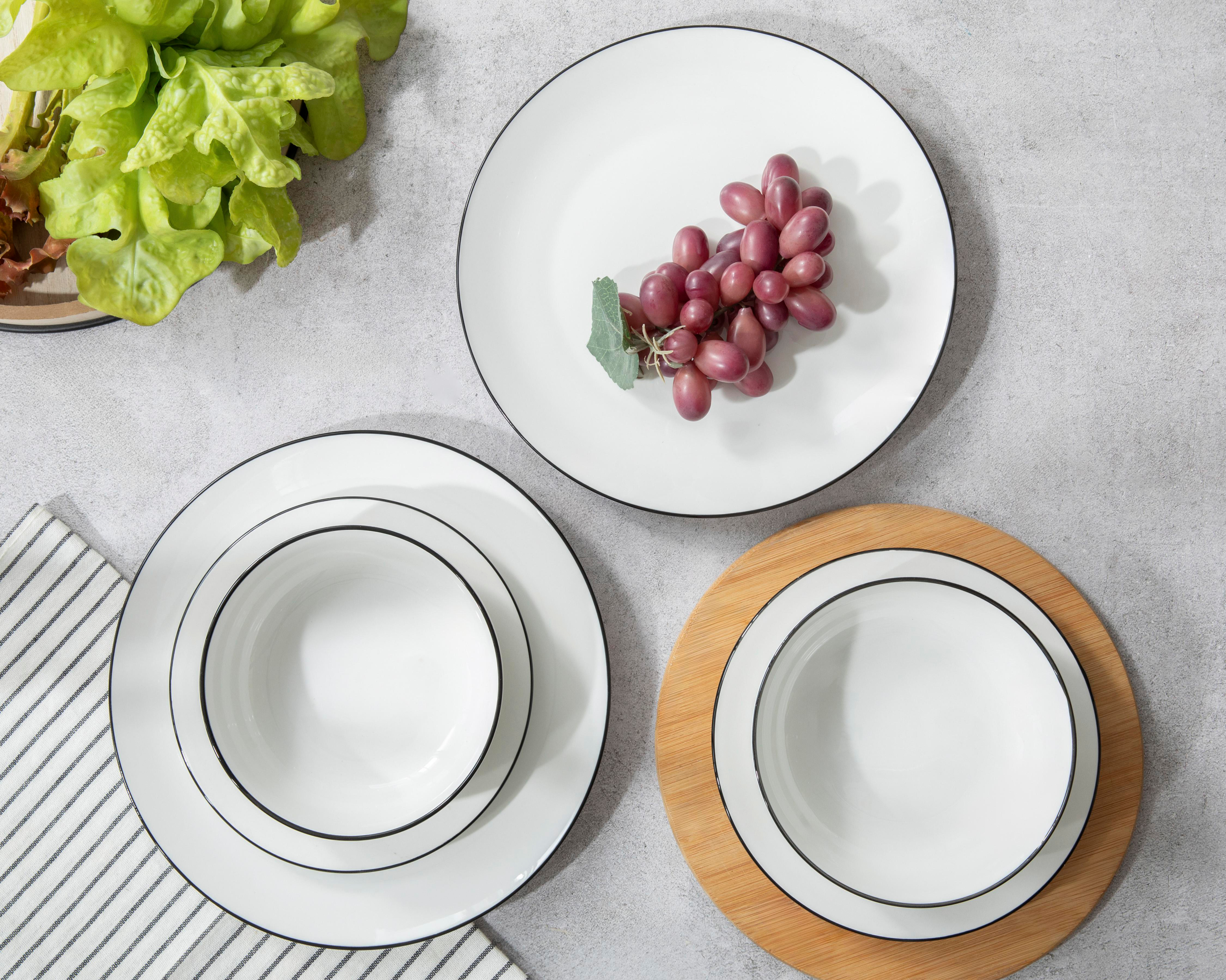 Foto 1 | Vajilla de Porcelana Blanca para 4 Personas 12 Piezas