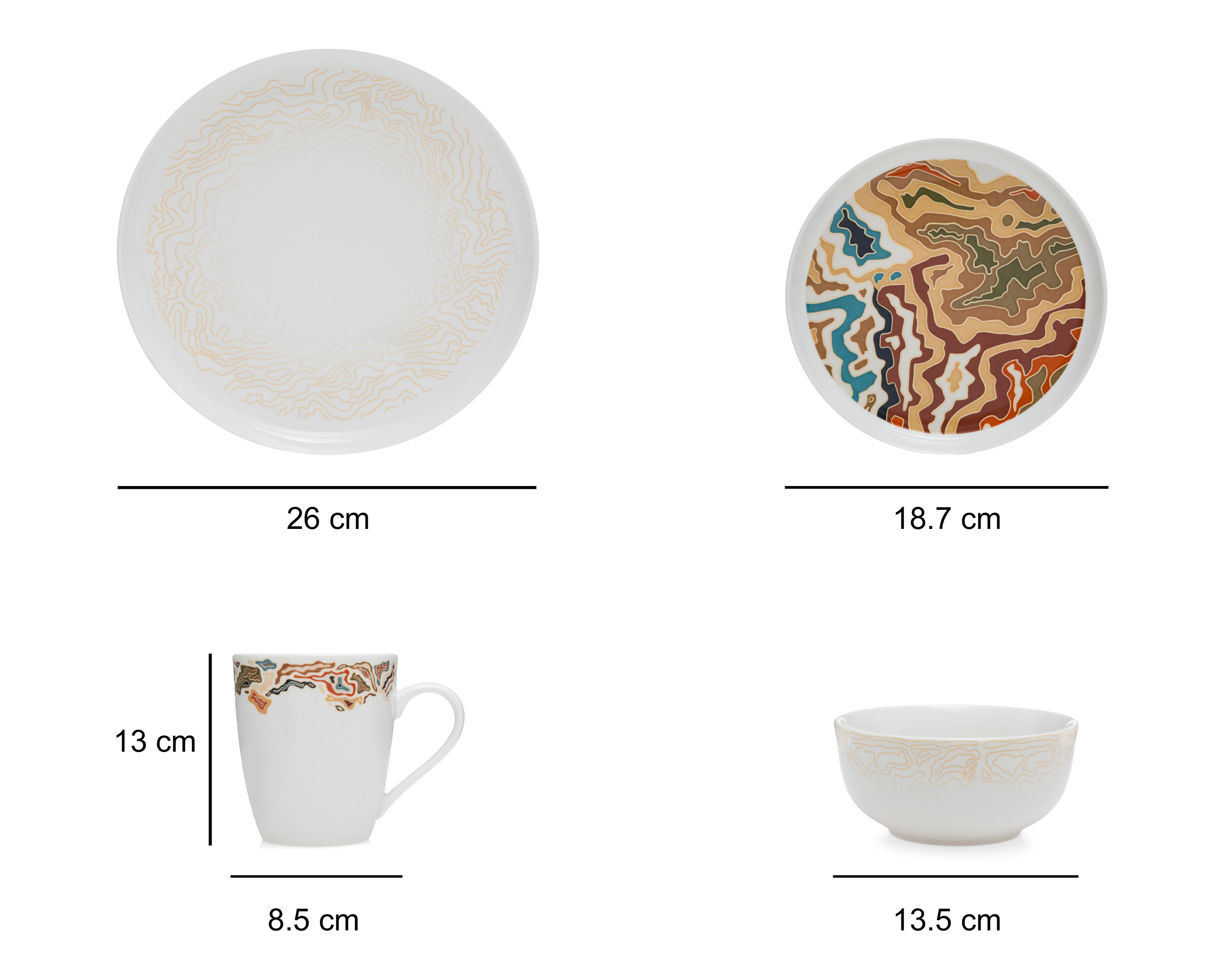 Foto 9 pulgar | Vajilla de Porcelana Blanca para 4 Personas 16 Piezas