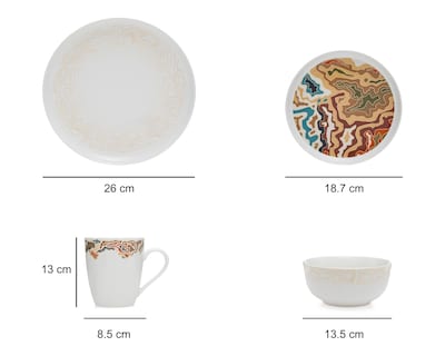 Foto 8 | Vajilla de Porcelana Blanca para 4 Personas 16 Piezas